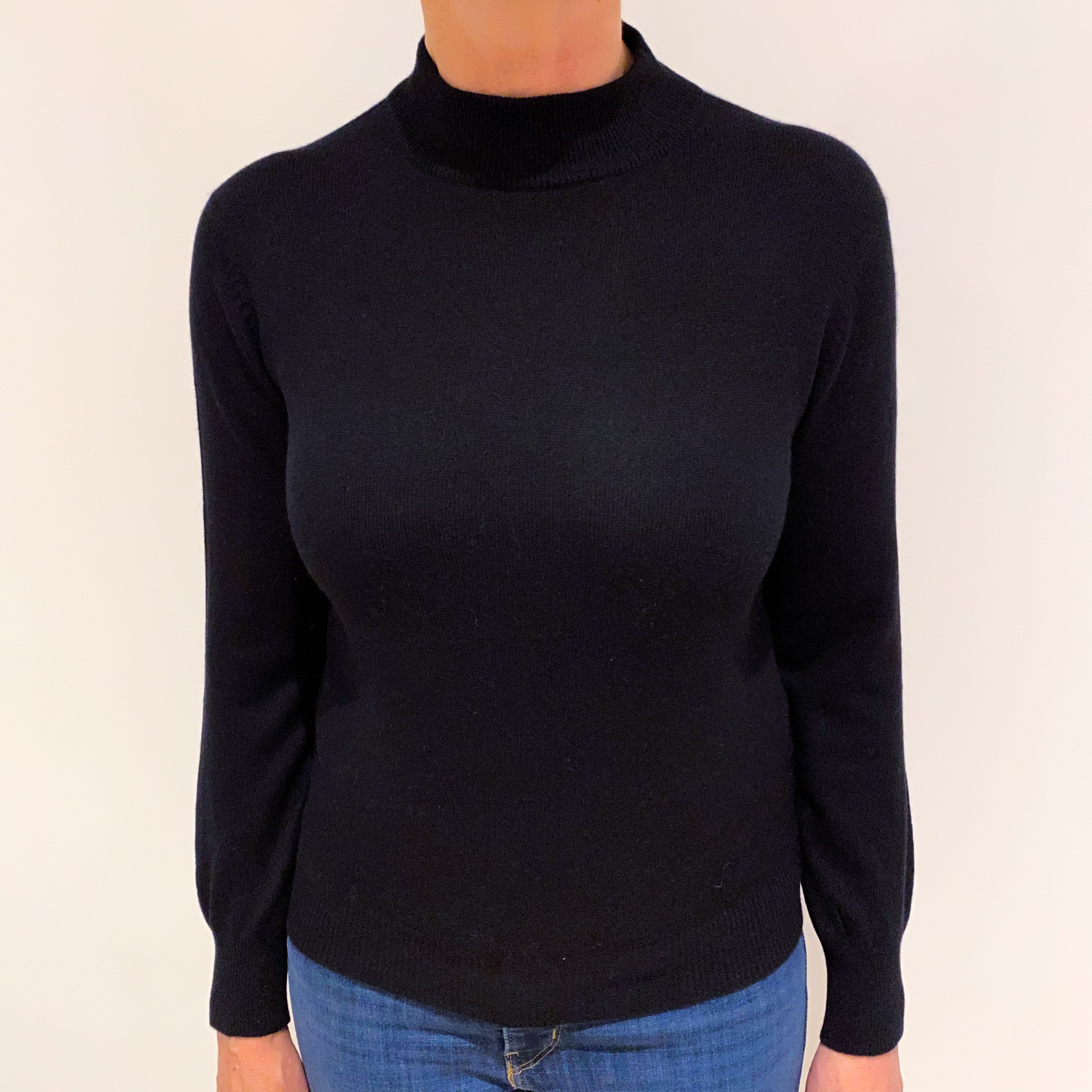 Black Cashmere Turtle Neck Jumper Medium