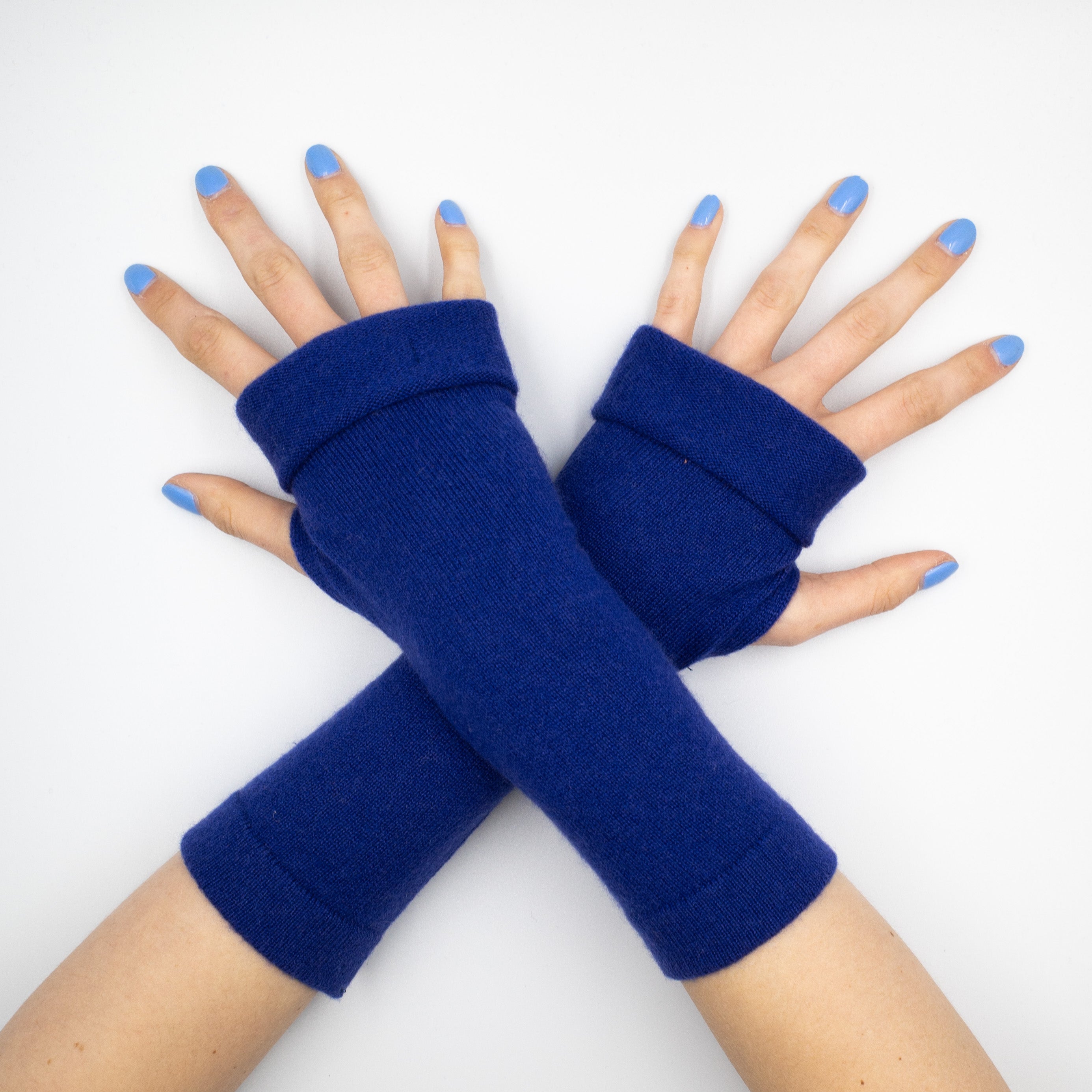 Indigo Blue Fingerless Gloves