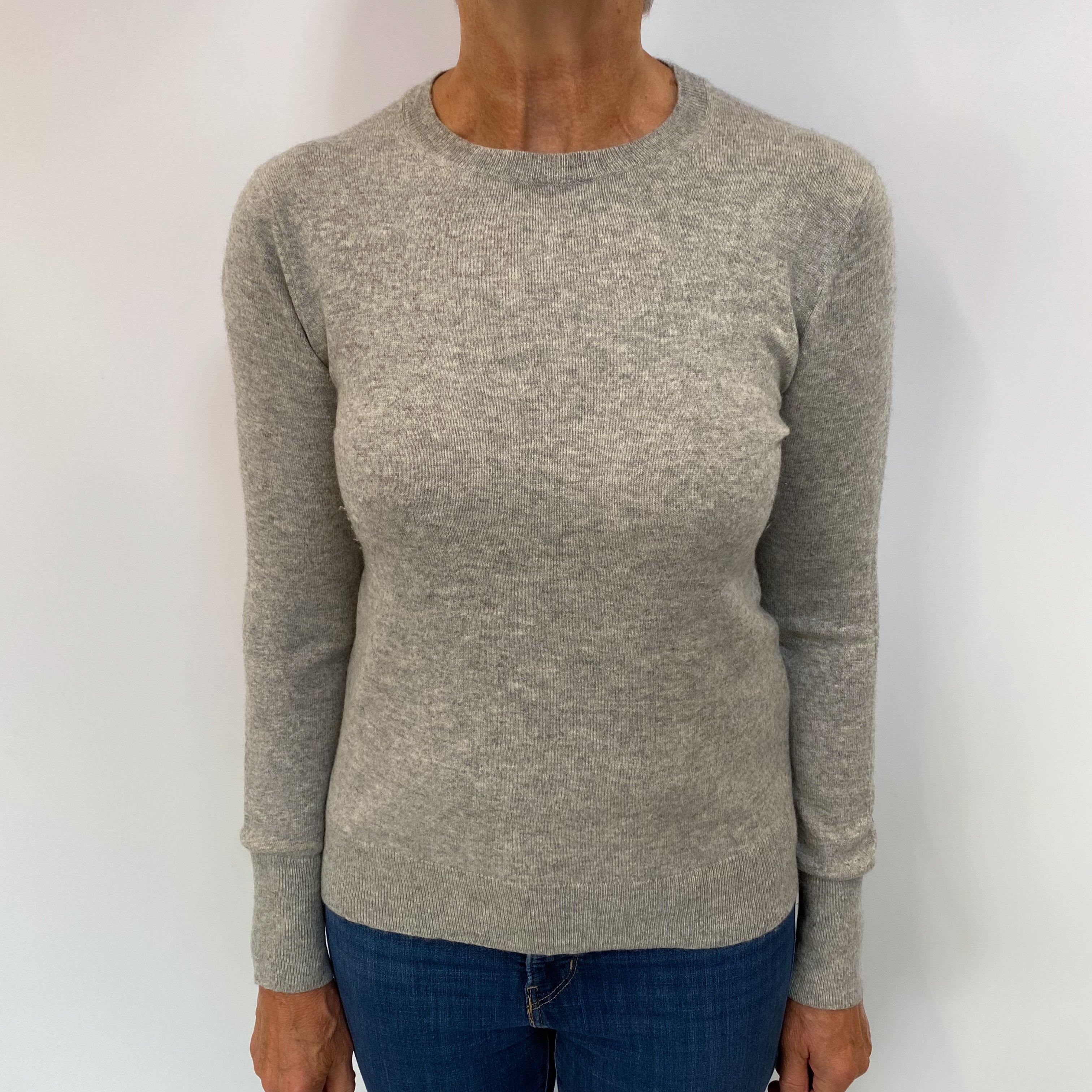 Smoke Grey Cashmere Crew Neck Jumper Medium