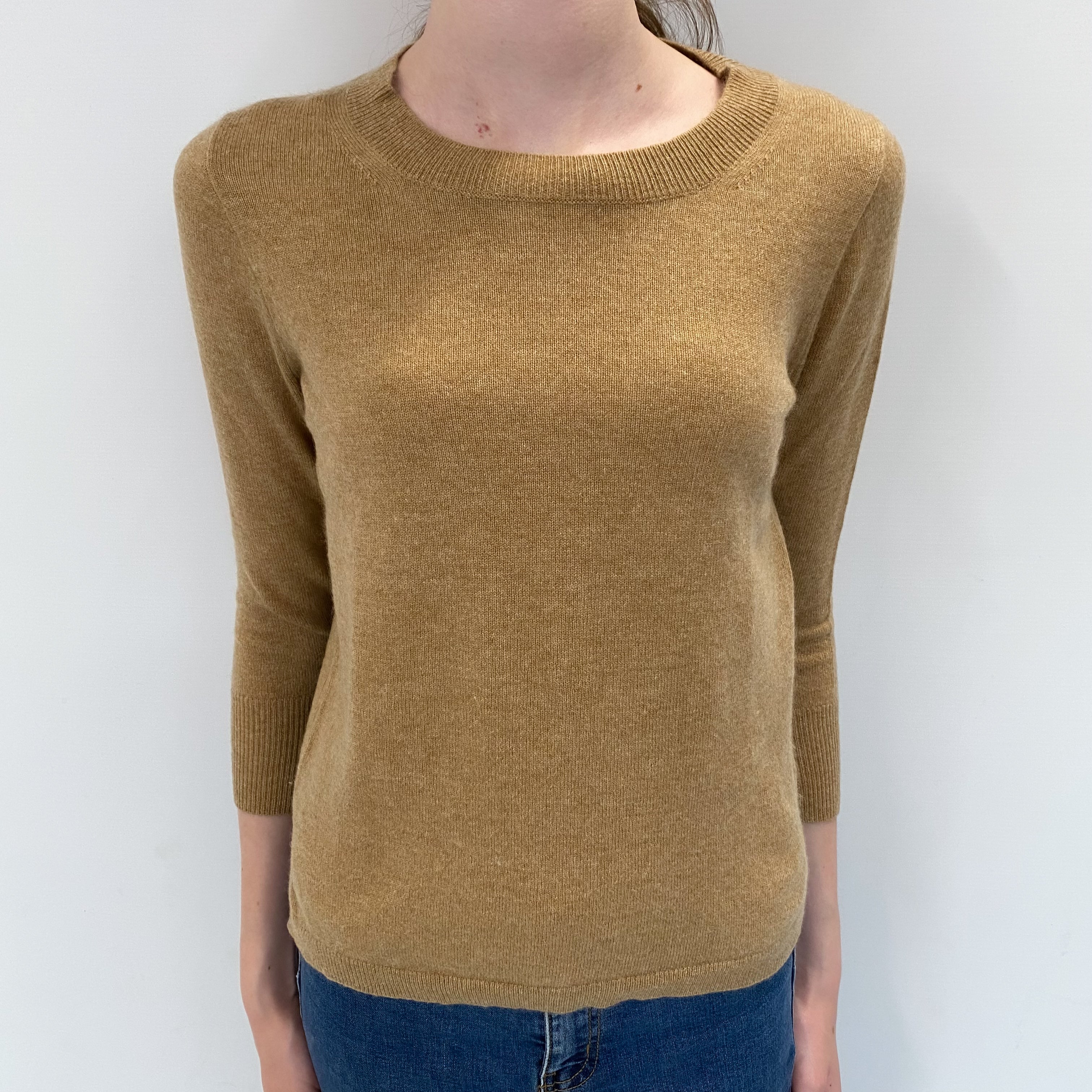 Camel Cashmere Crew Neck Jumper Extra Small