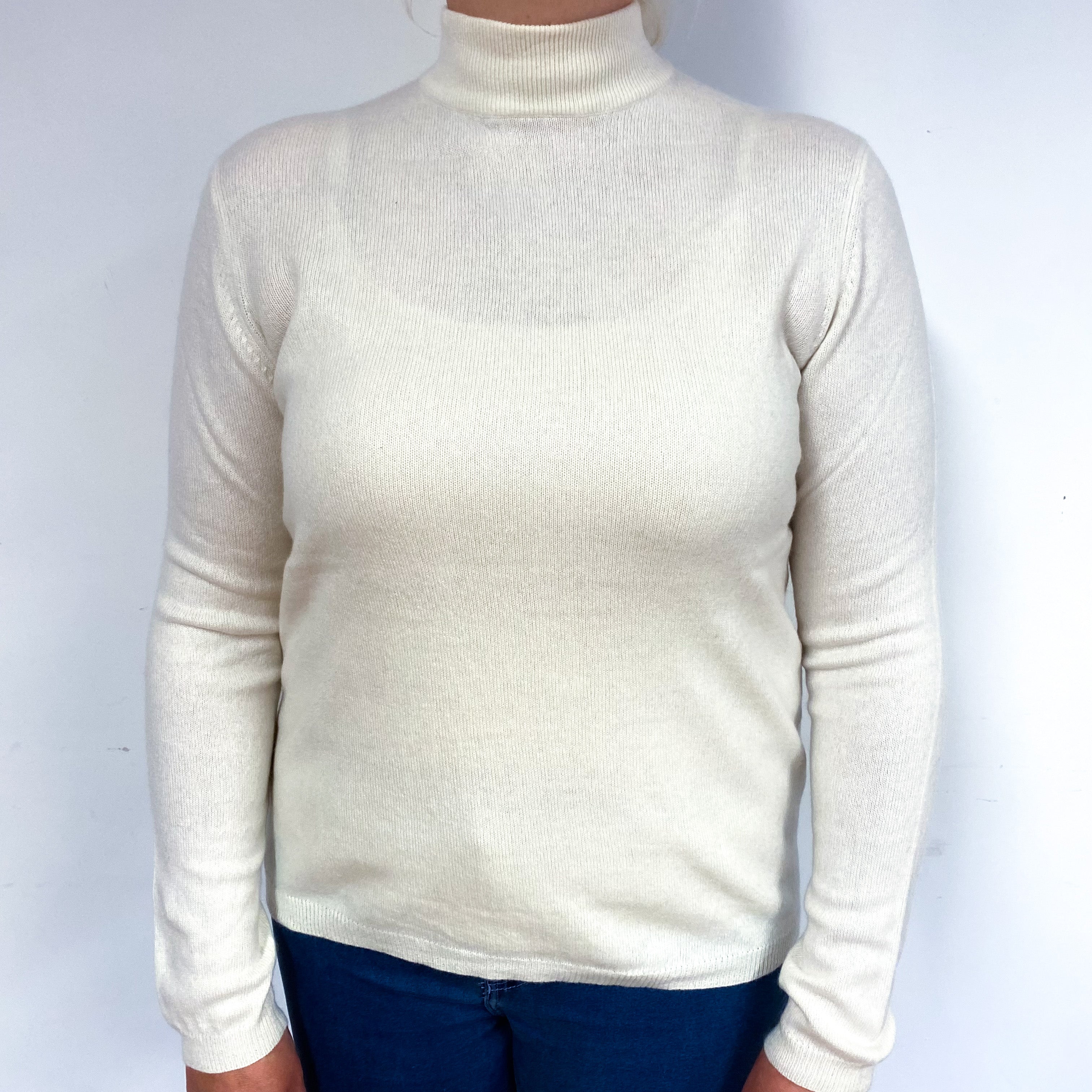 Cream Cashmere Turtle Neck Jumper Large