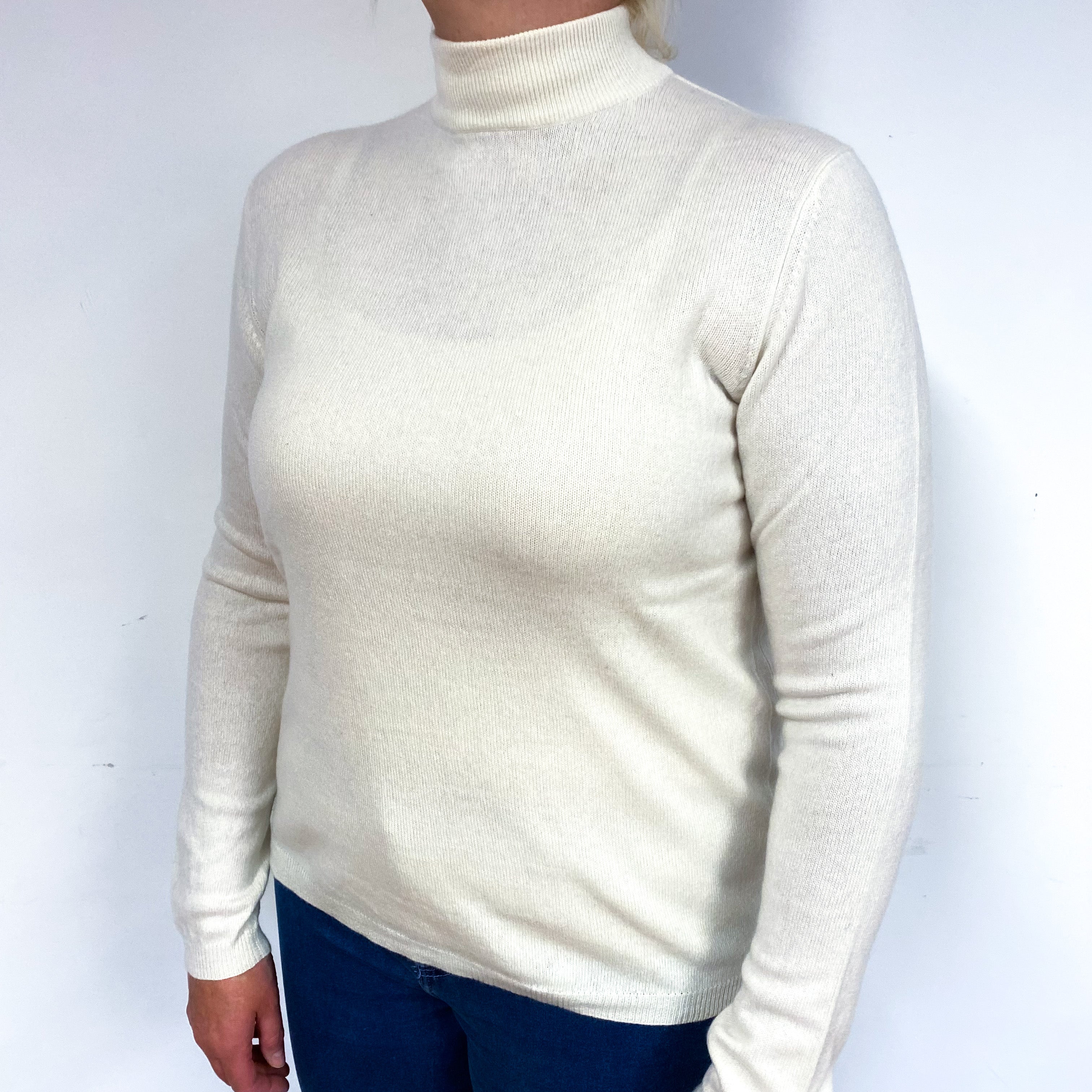 Cream Cashmere Turtle Neck Jumper Large