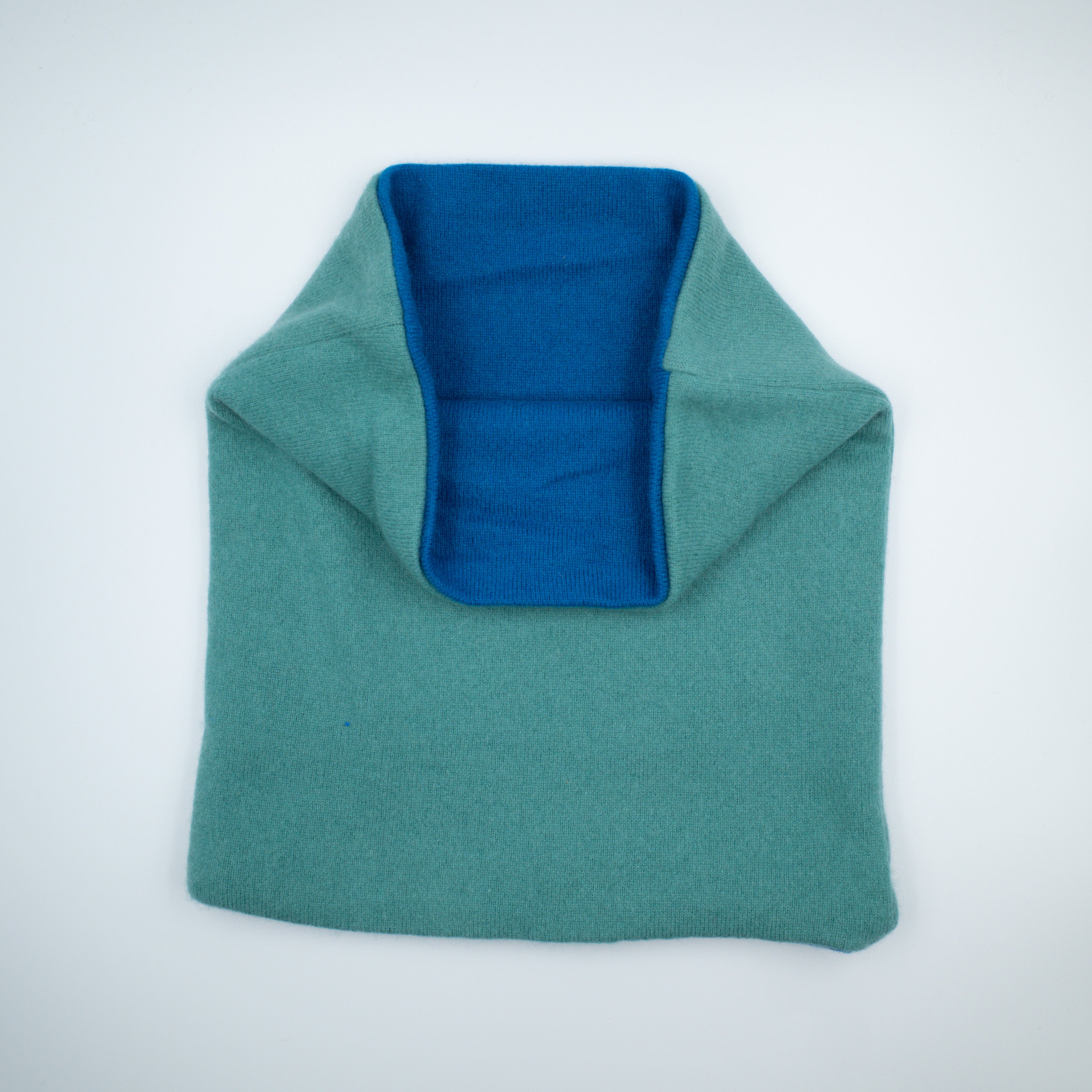 Sea Green and Ocean Blue Luxury Double Layered Snood