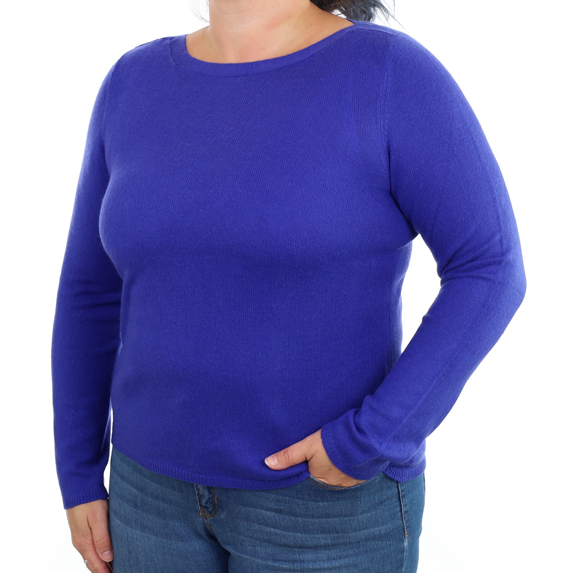 Indigo Purple Cashmere Crew Neck Jumper Large