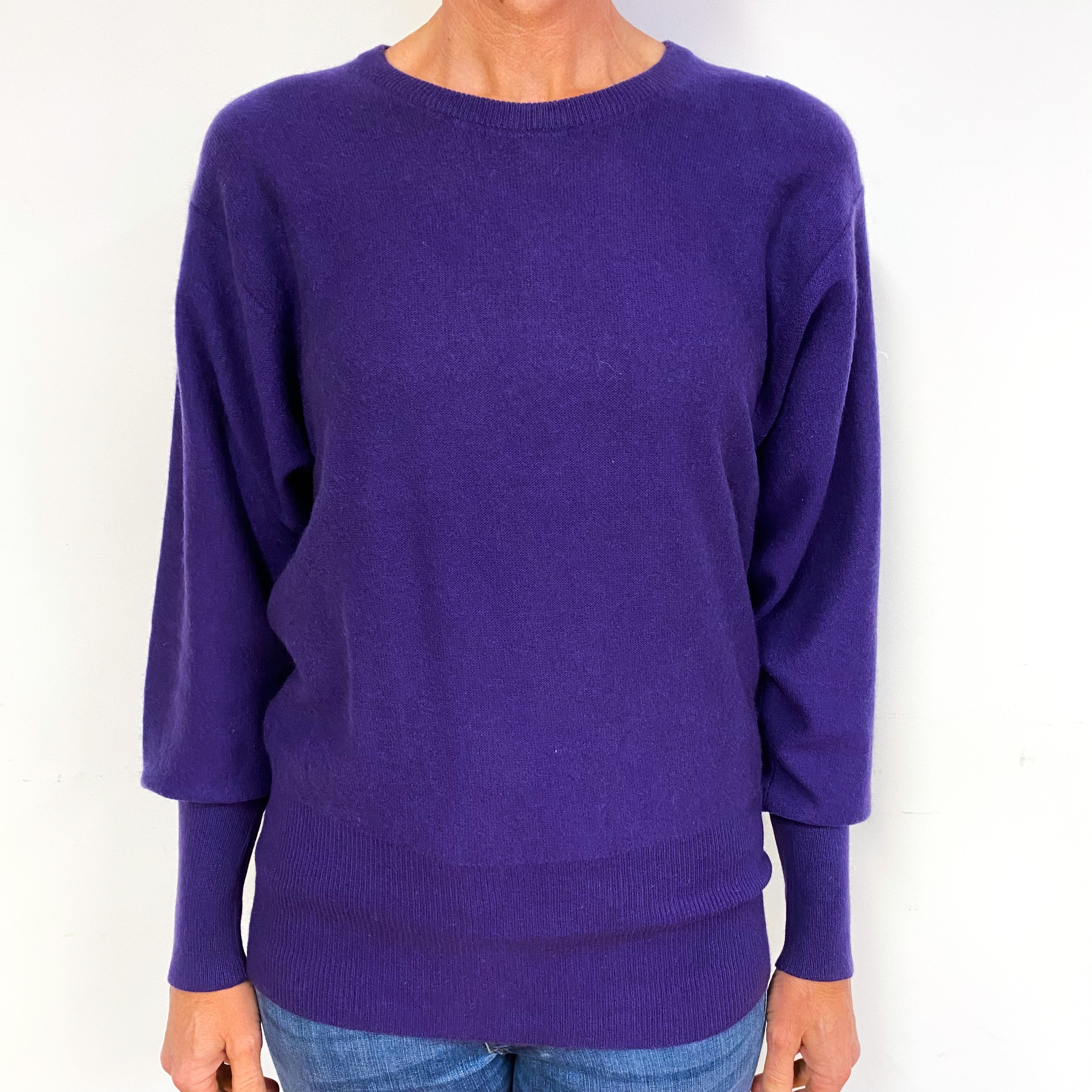 Violet Purple Cashmere Crew Neck Jumper Medium