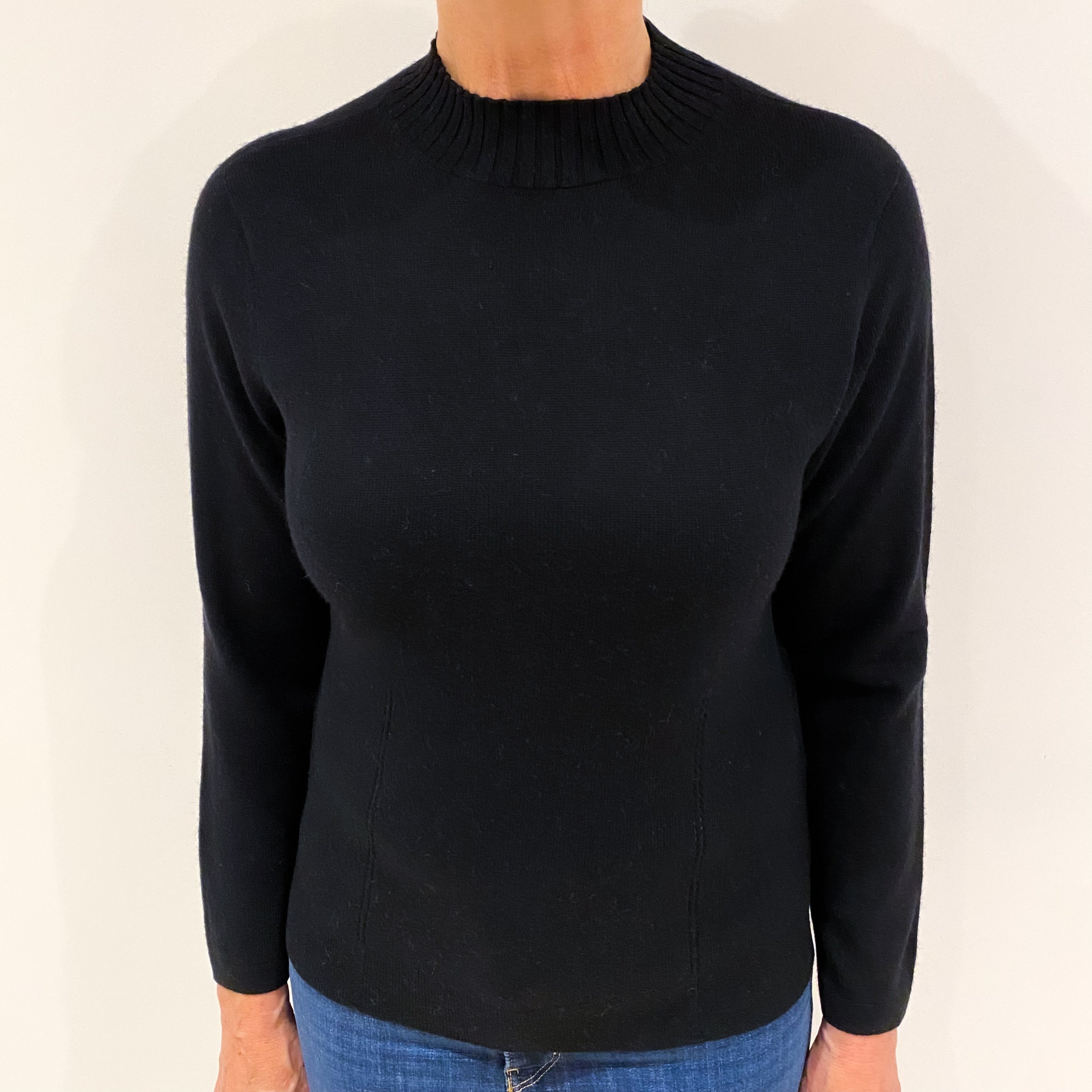 Black Cashmere Turtle Neck Jumper Medium