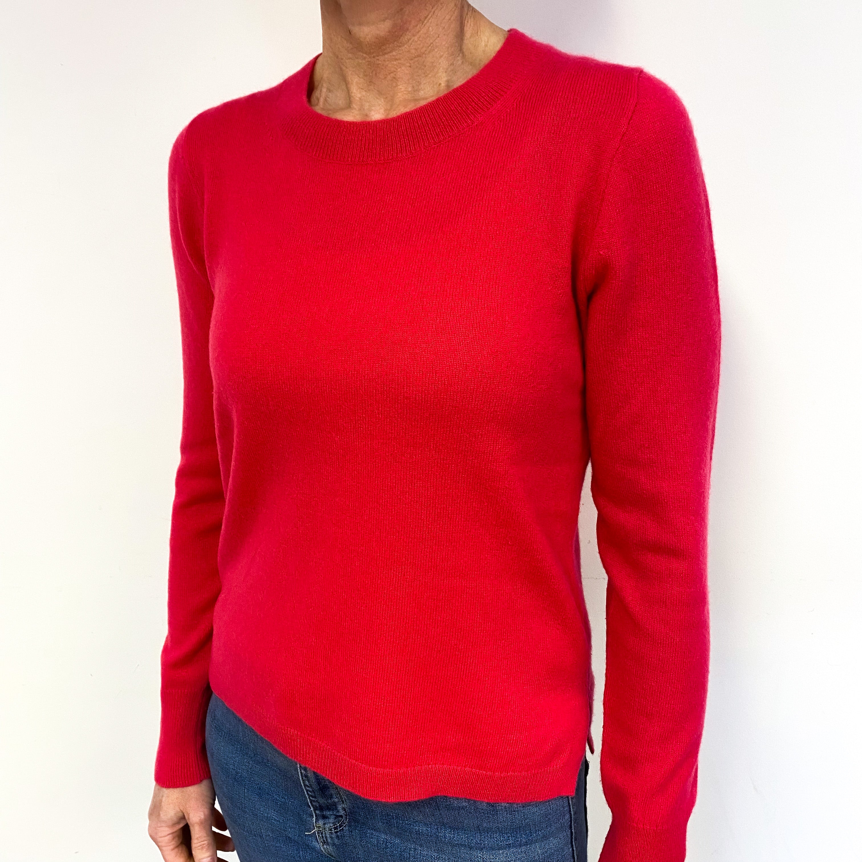 Tulip Pink Cashmere Crew Neck Jumper Medium