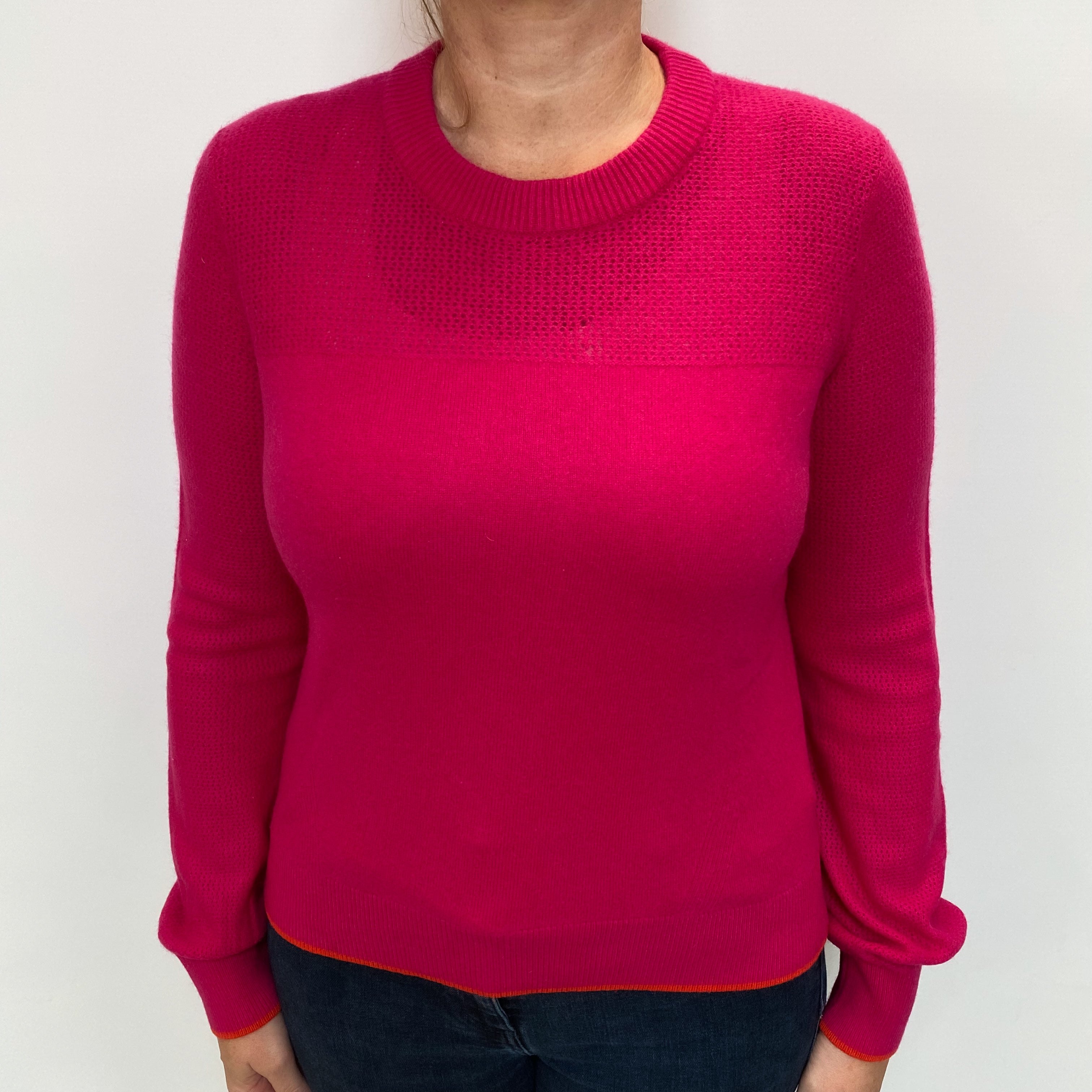 Rag & Bone Fuchsia Pink Cashmere Crew Neck Jumper Large