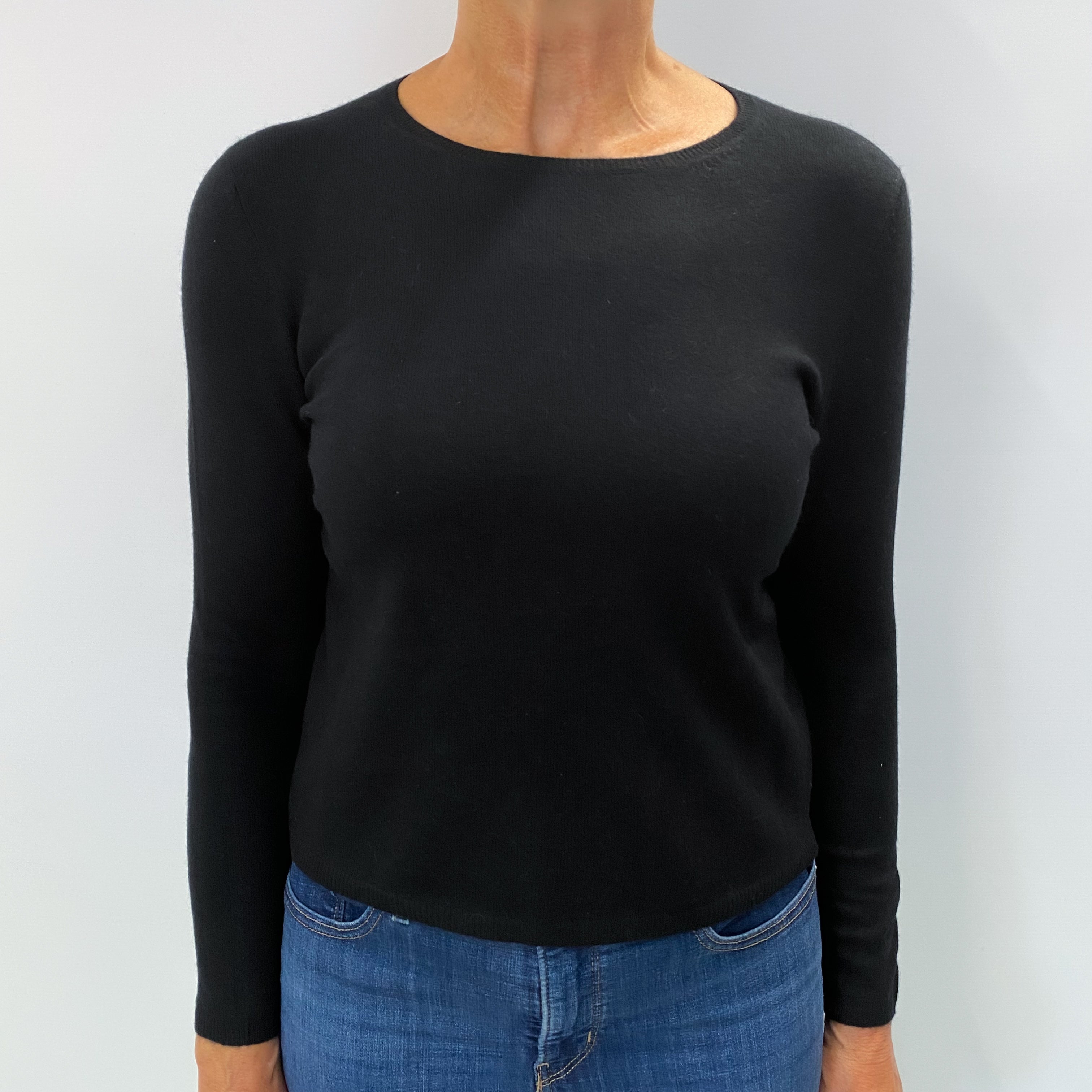 Black Cashmere Crew Neck Jumper Medium