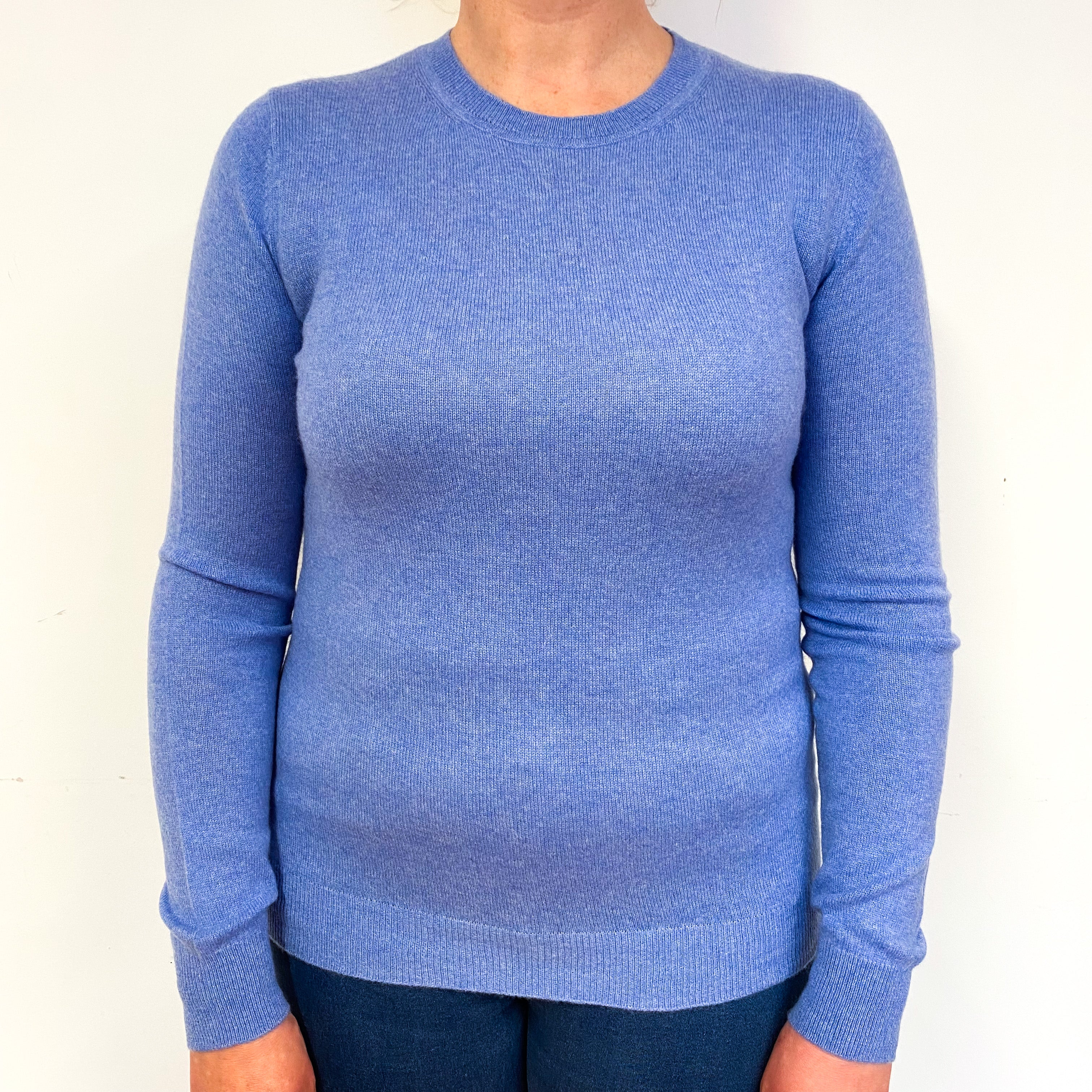 Periwinkle Blue Cashmere Crew Neck Jumper Large