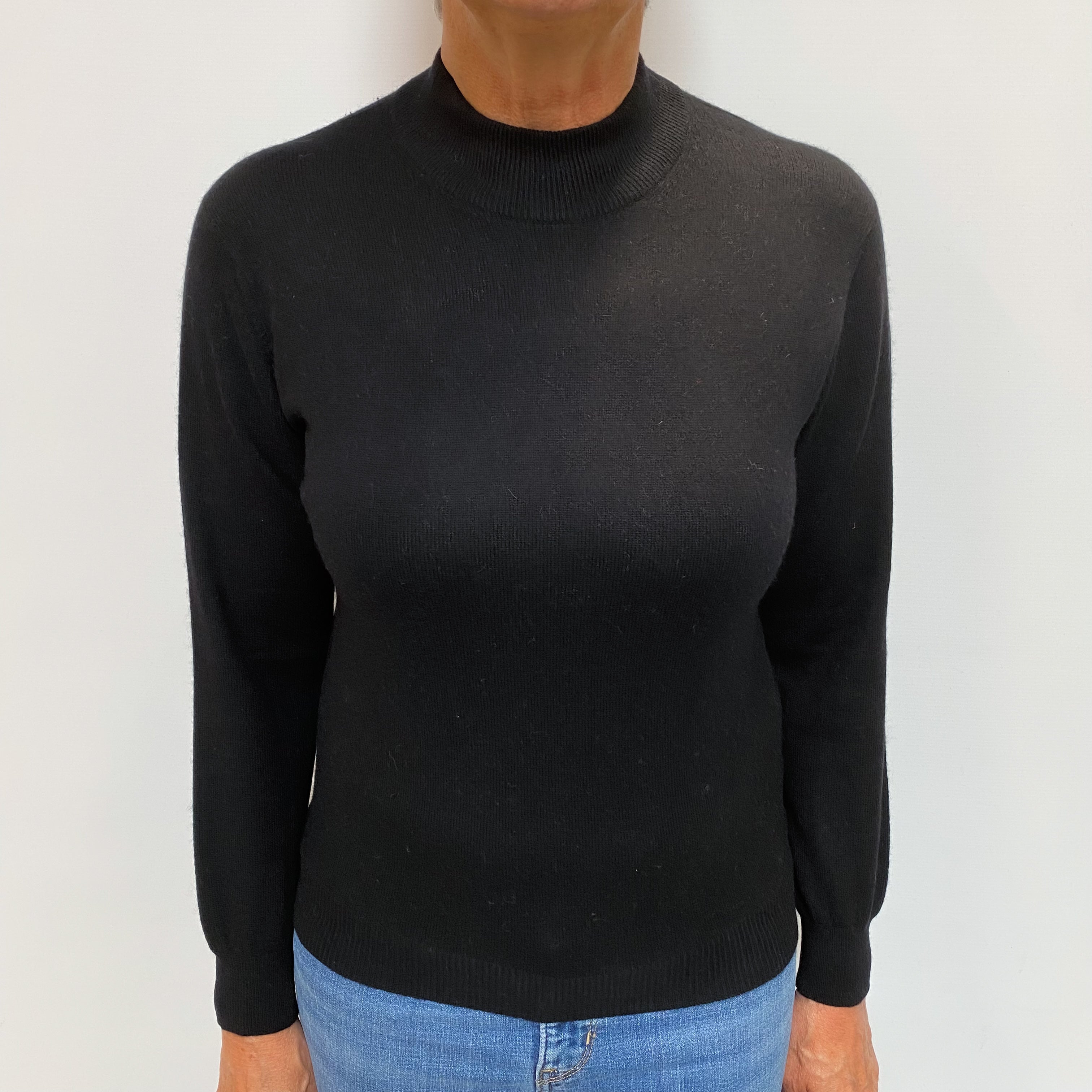 Black Cashmere Turtle Neck Jumper Medium