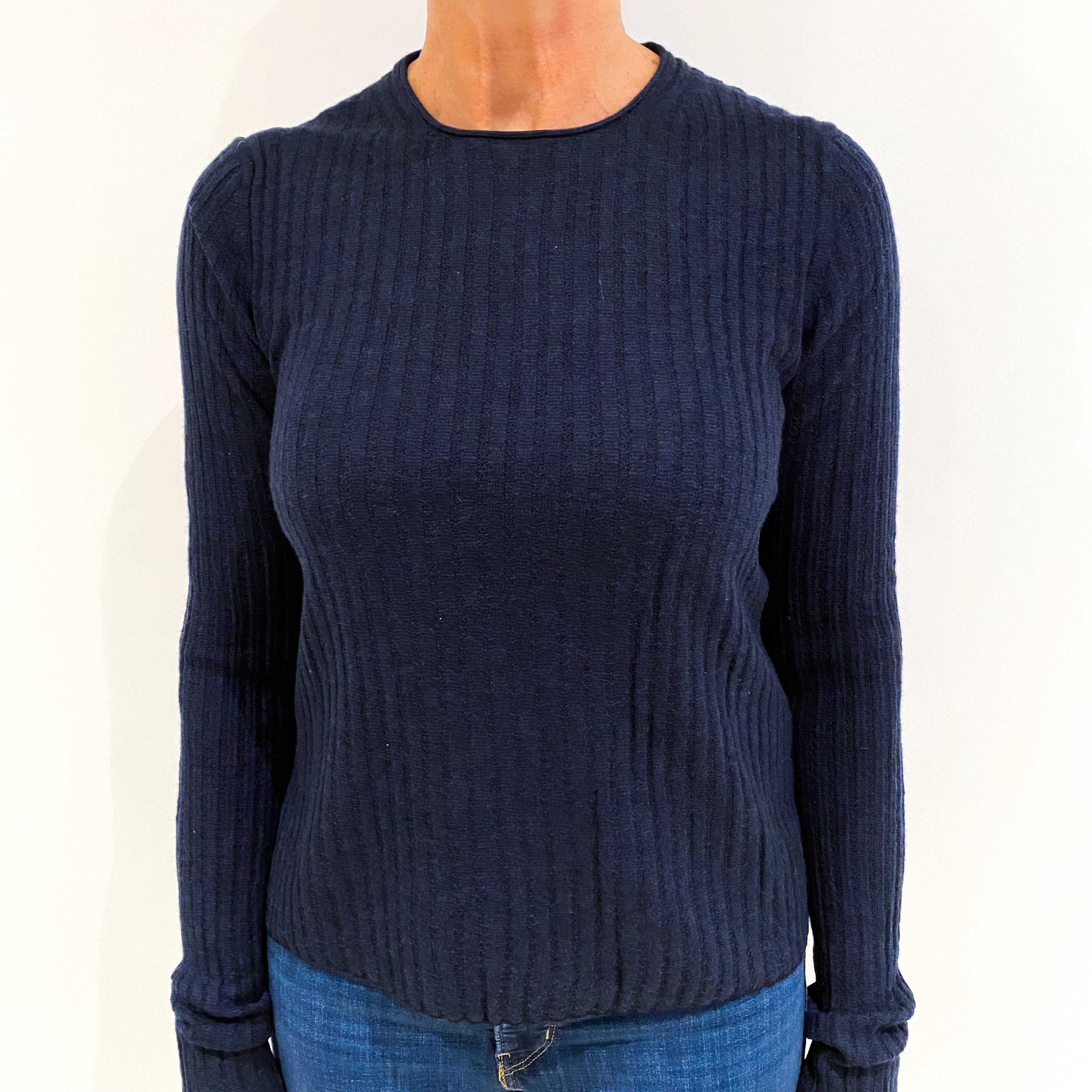 Vince Navy Blue Cashmere Crew Neck Jumper Medium