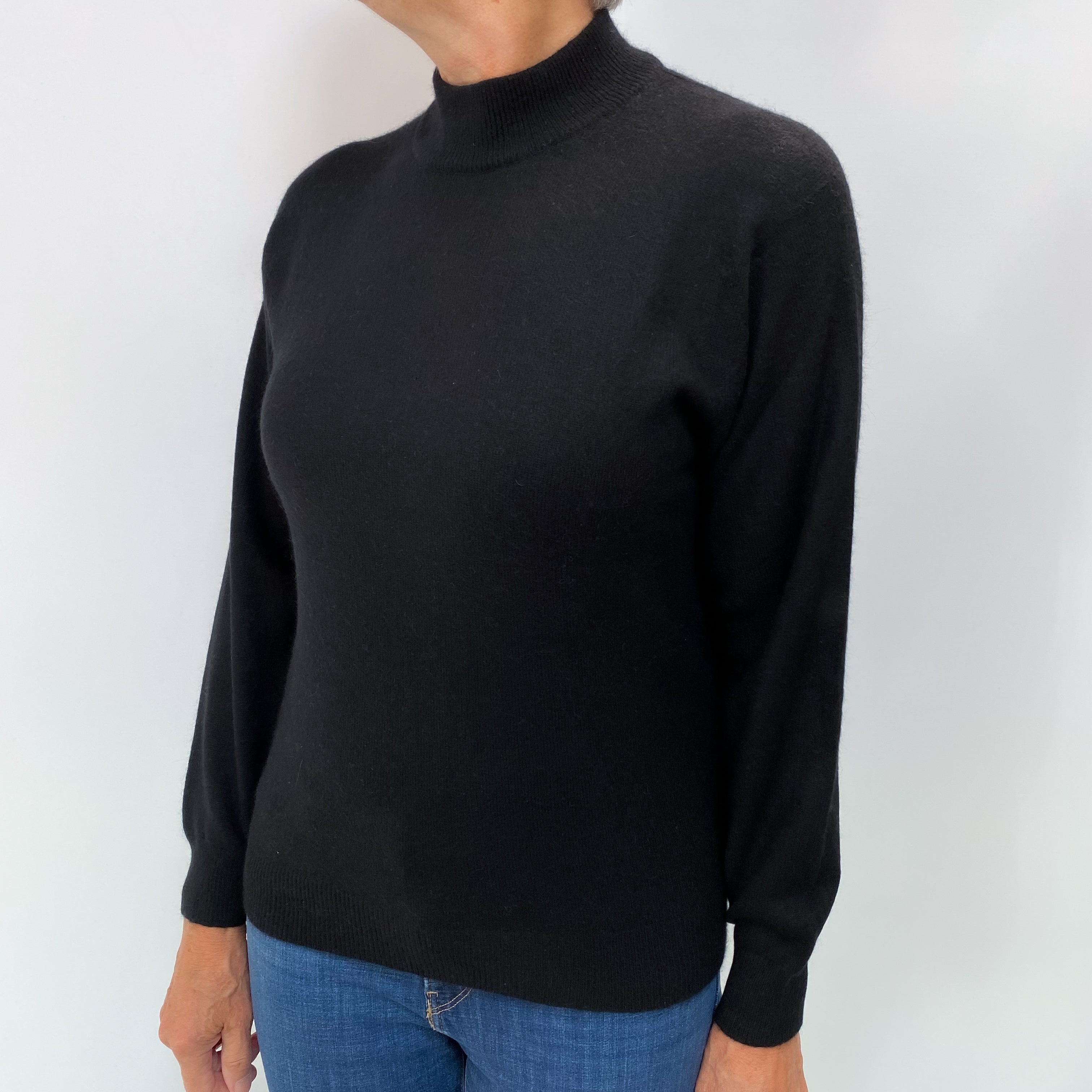 Black Cashmere Turtle Neck Jumper Medium