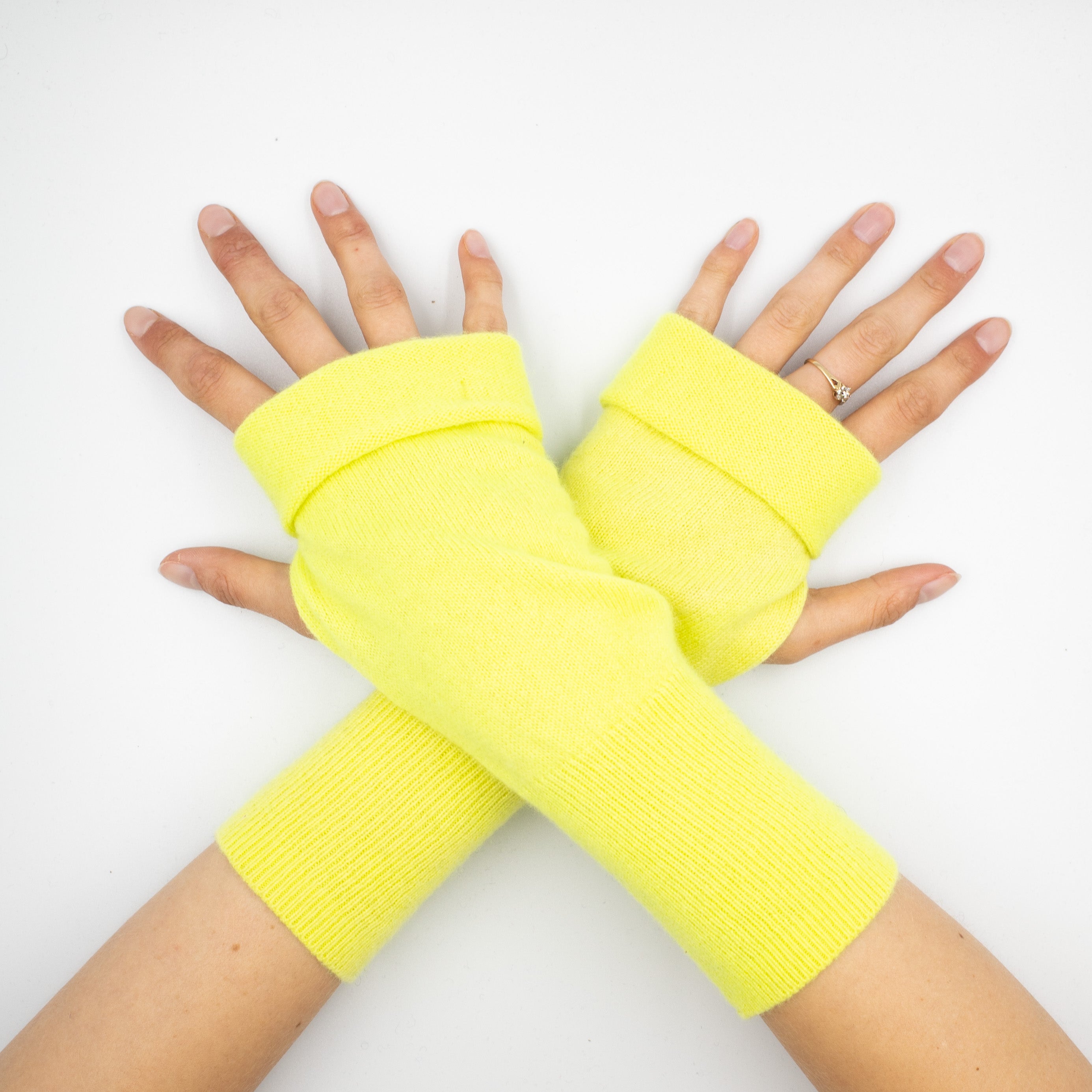 Neon Yellow Fingerless Gloves