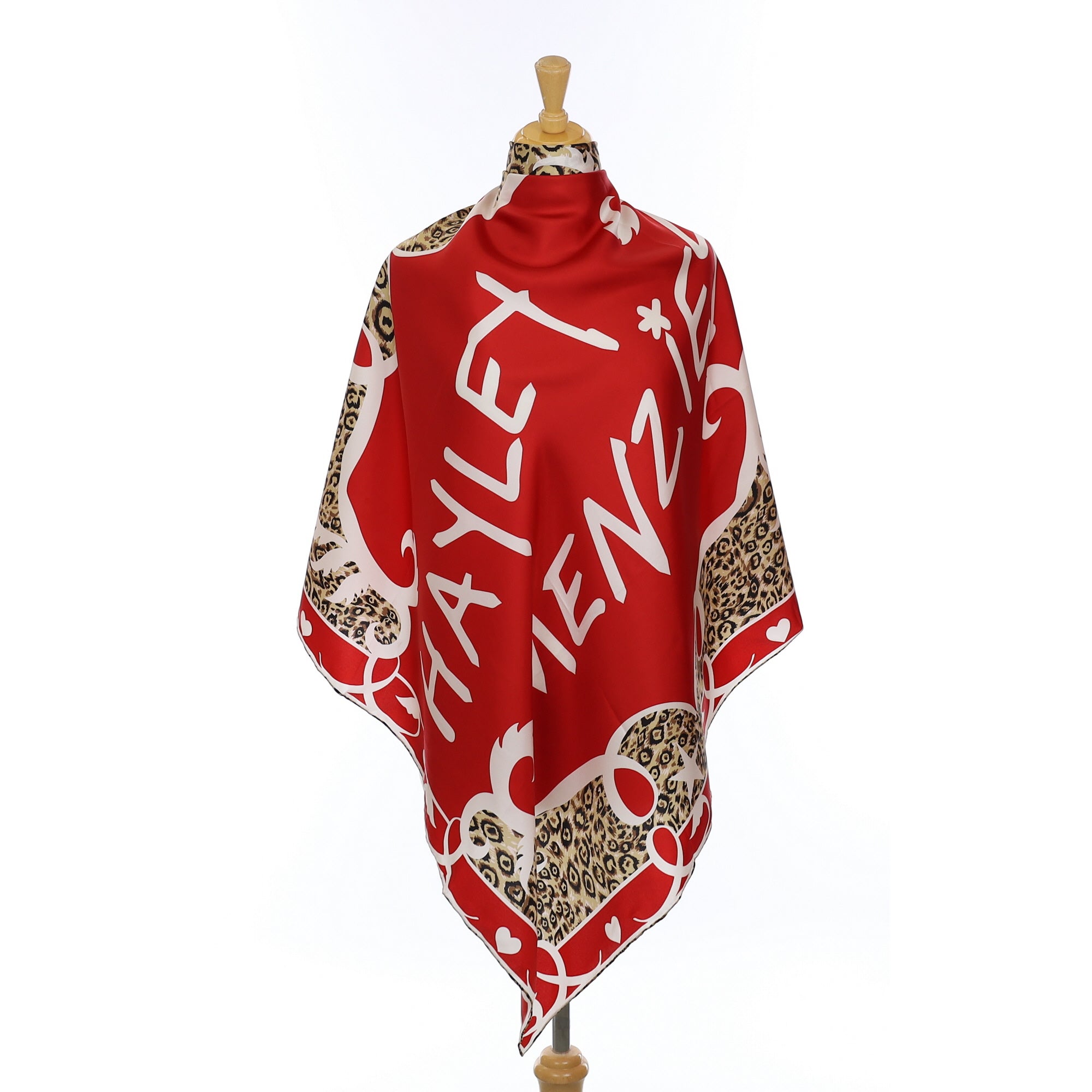 Brand New Hayley Menzies Red and Leopard Silk Scarf