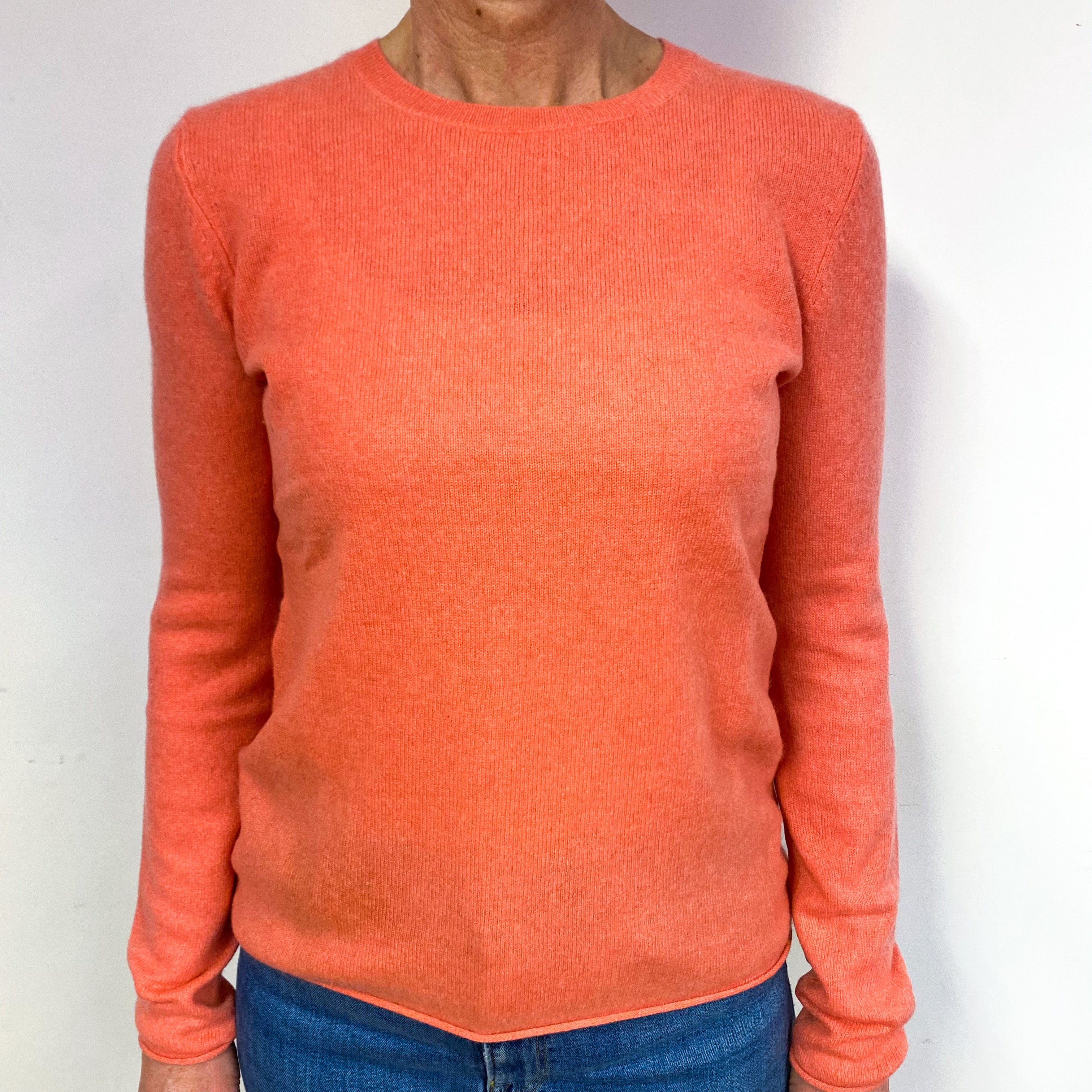 Flamingo Pink Cashmere Crew Neck Jumper Medium