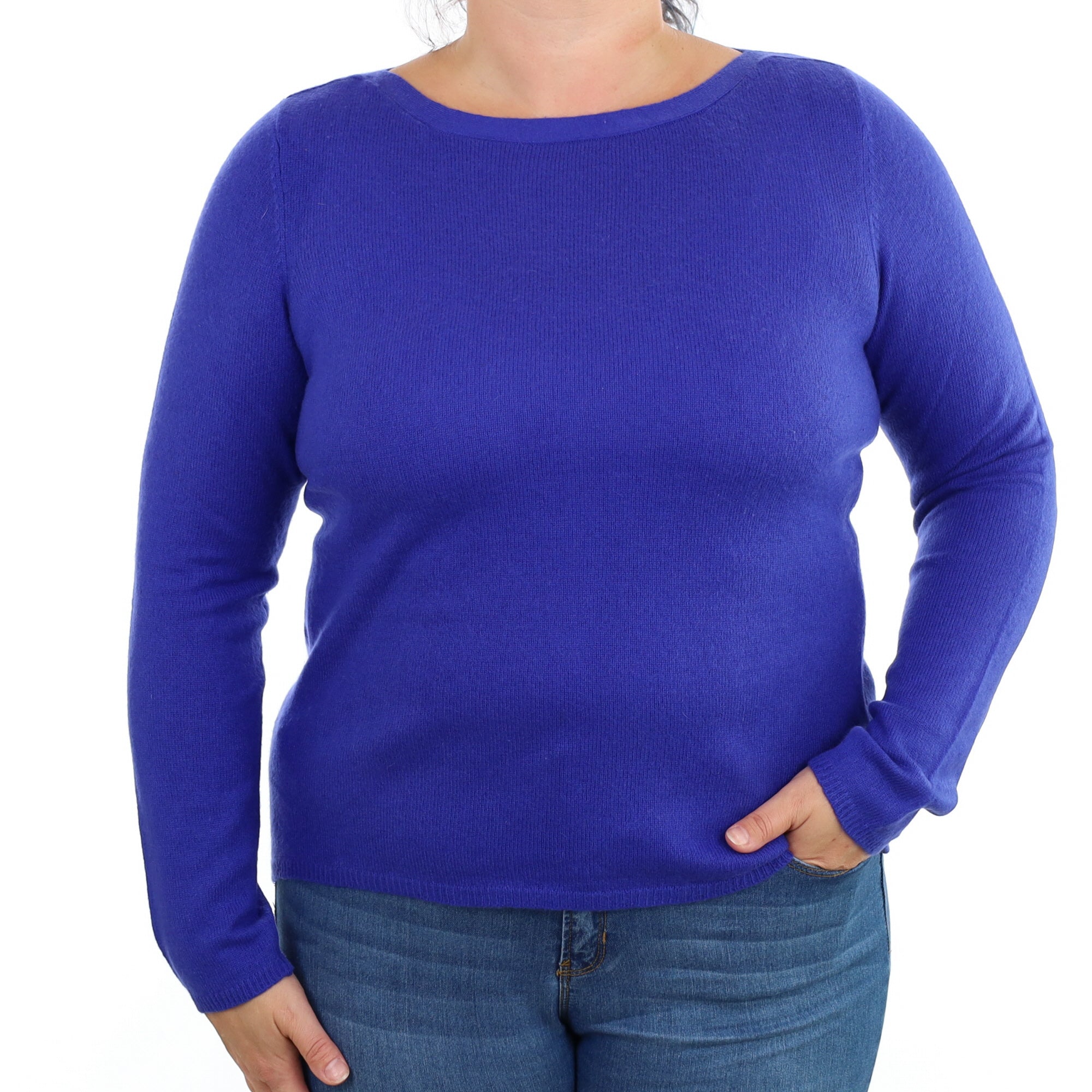 Indigo Purple Cashmere Crew Neck Jumper Large