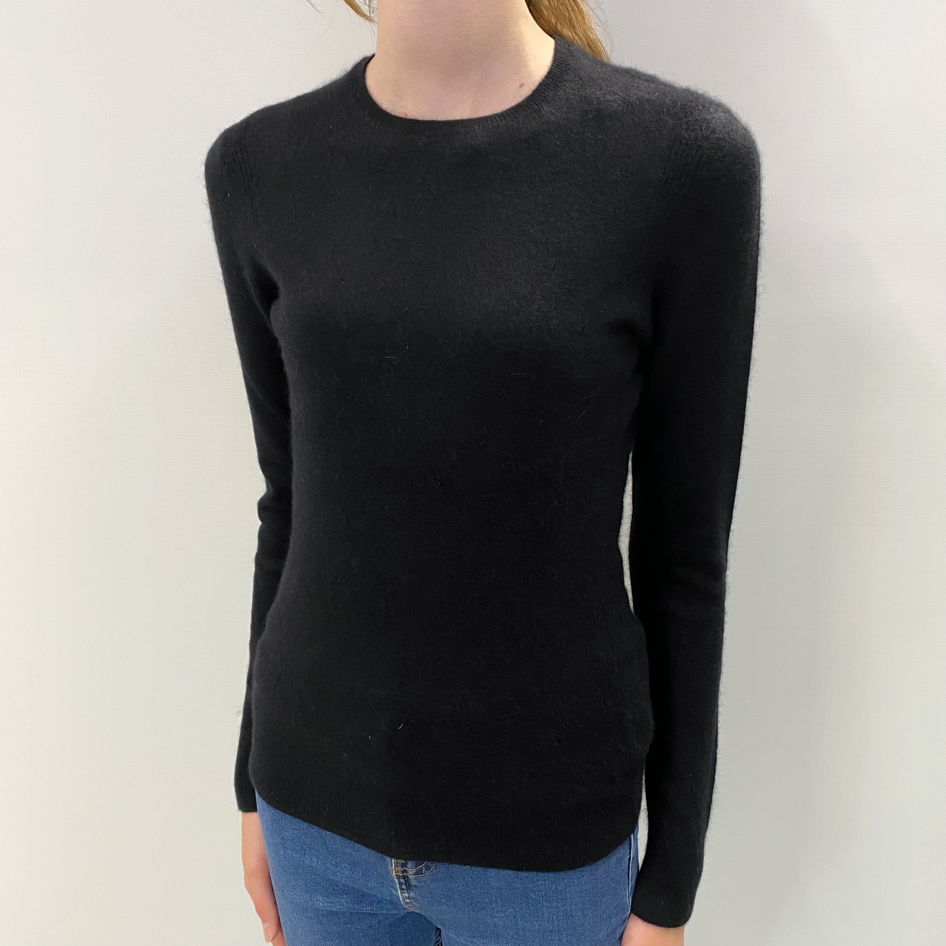 Black Cashmere Crew Neck Jumper Extra Small