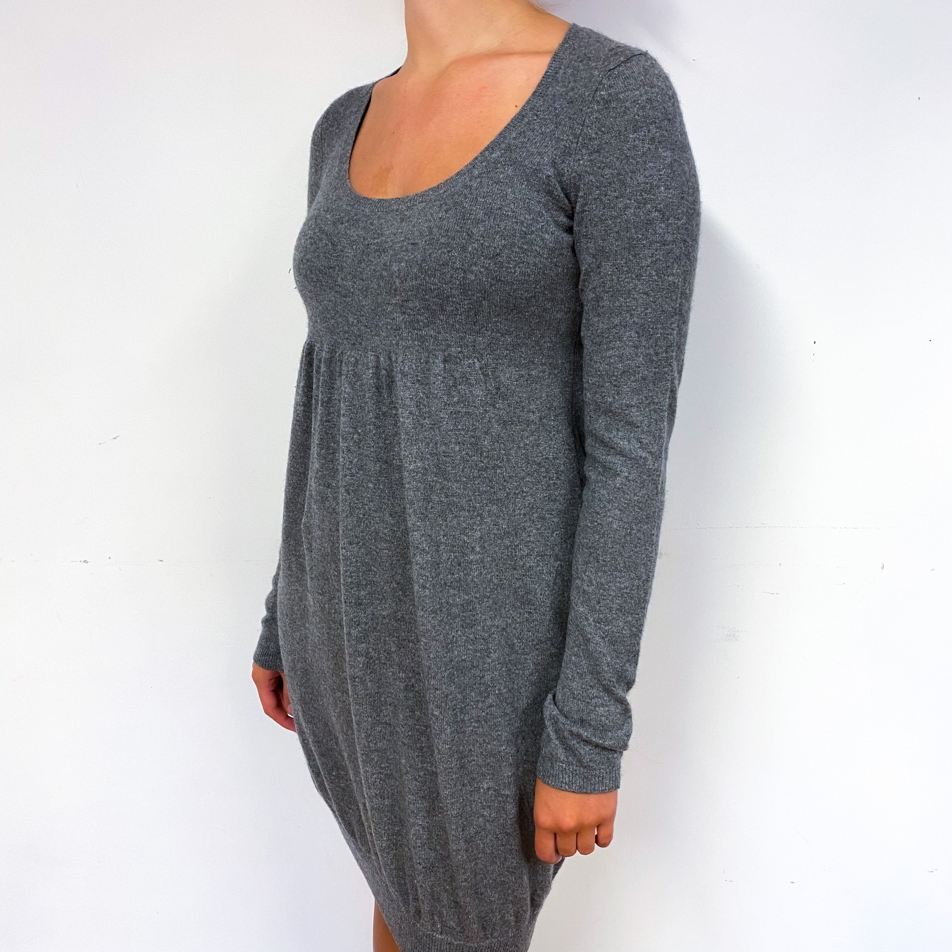 Vince Slate Grey Cashmere Crew Neck Jumper Dress Small