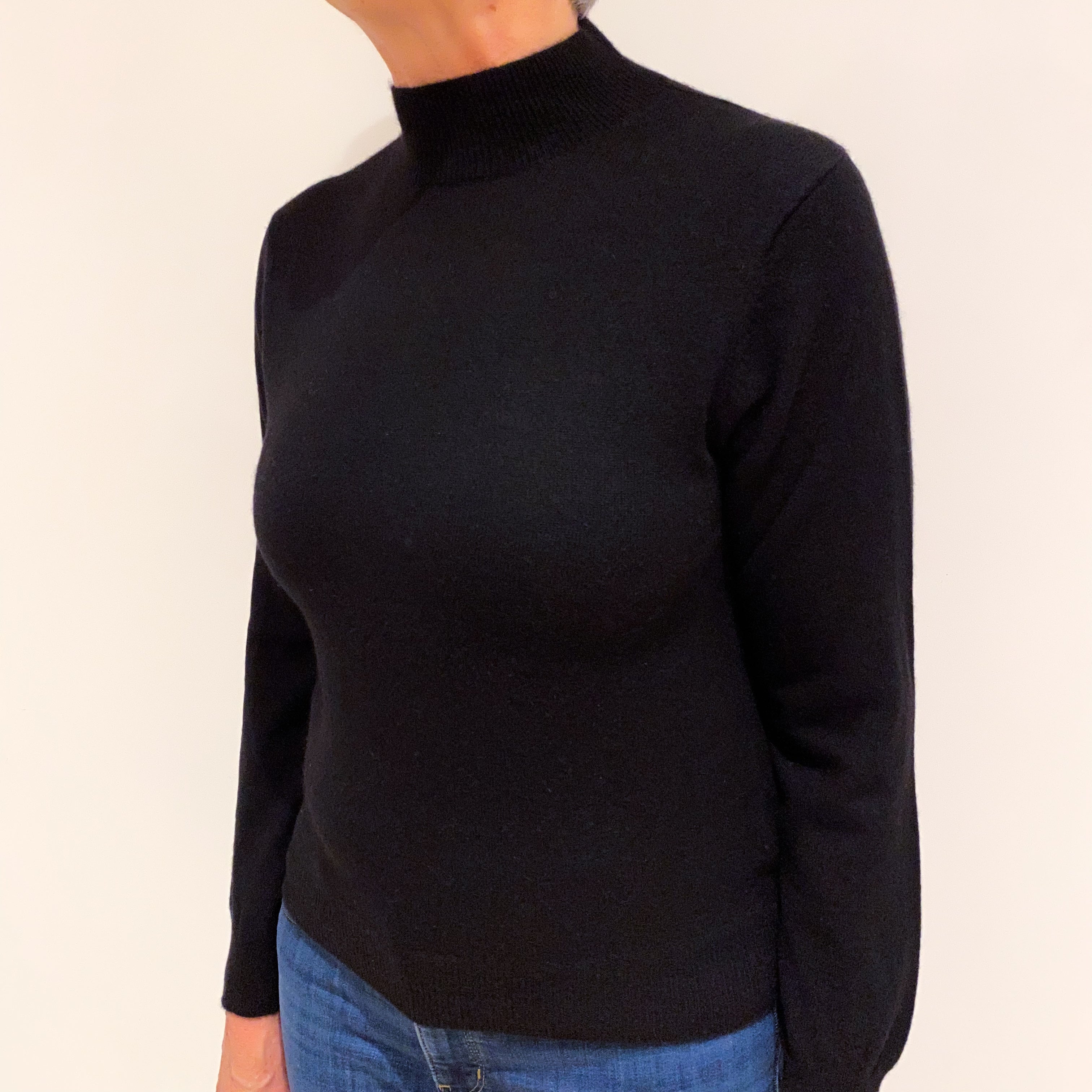 Black Cashmere Turtle Neck Jumper Medium