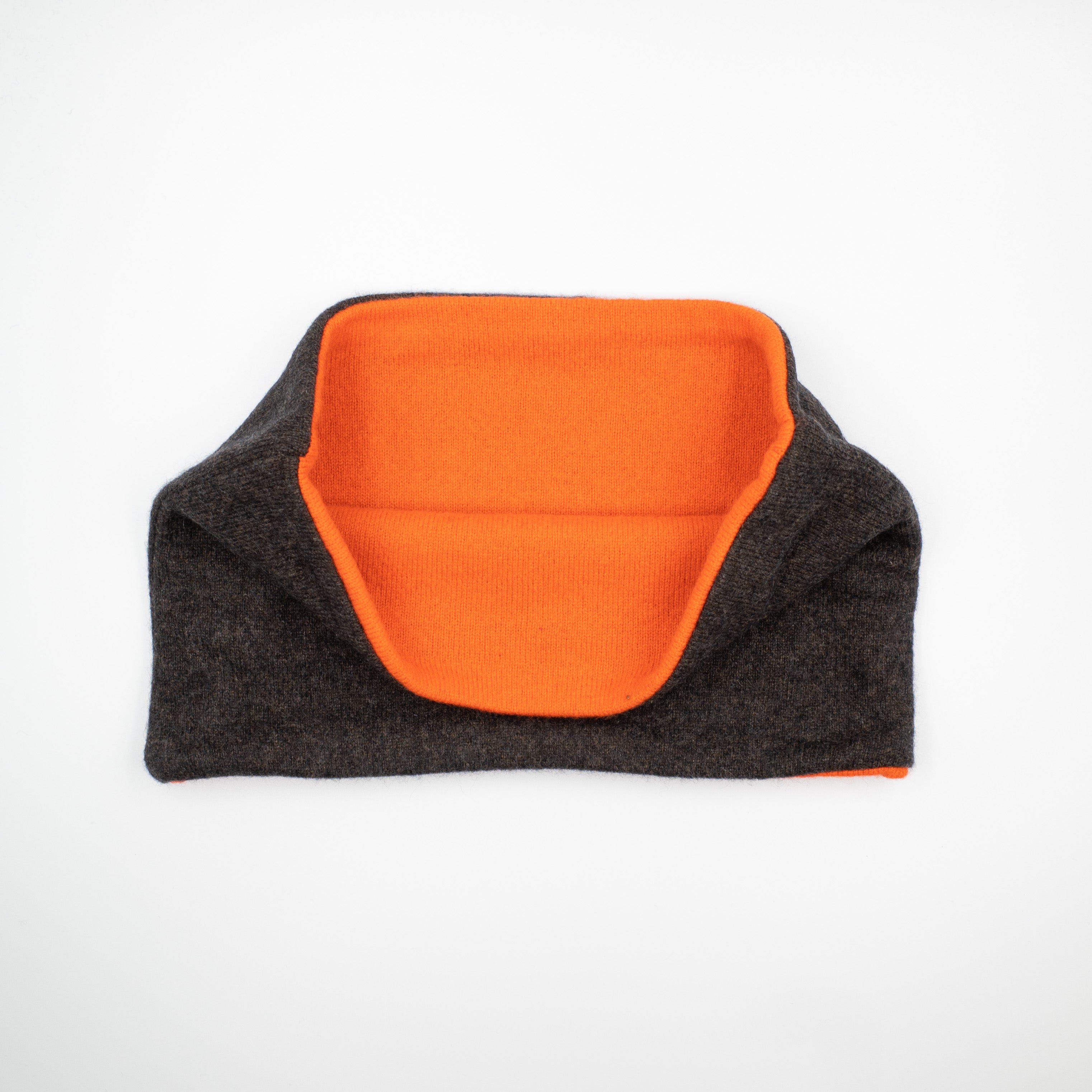 Mole Brown and Fiery Orange Neck Warmer