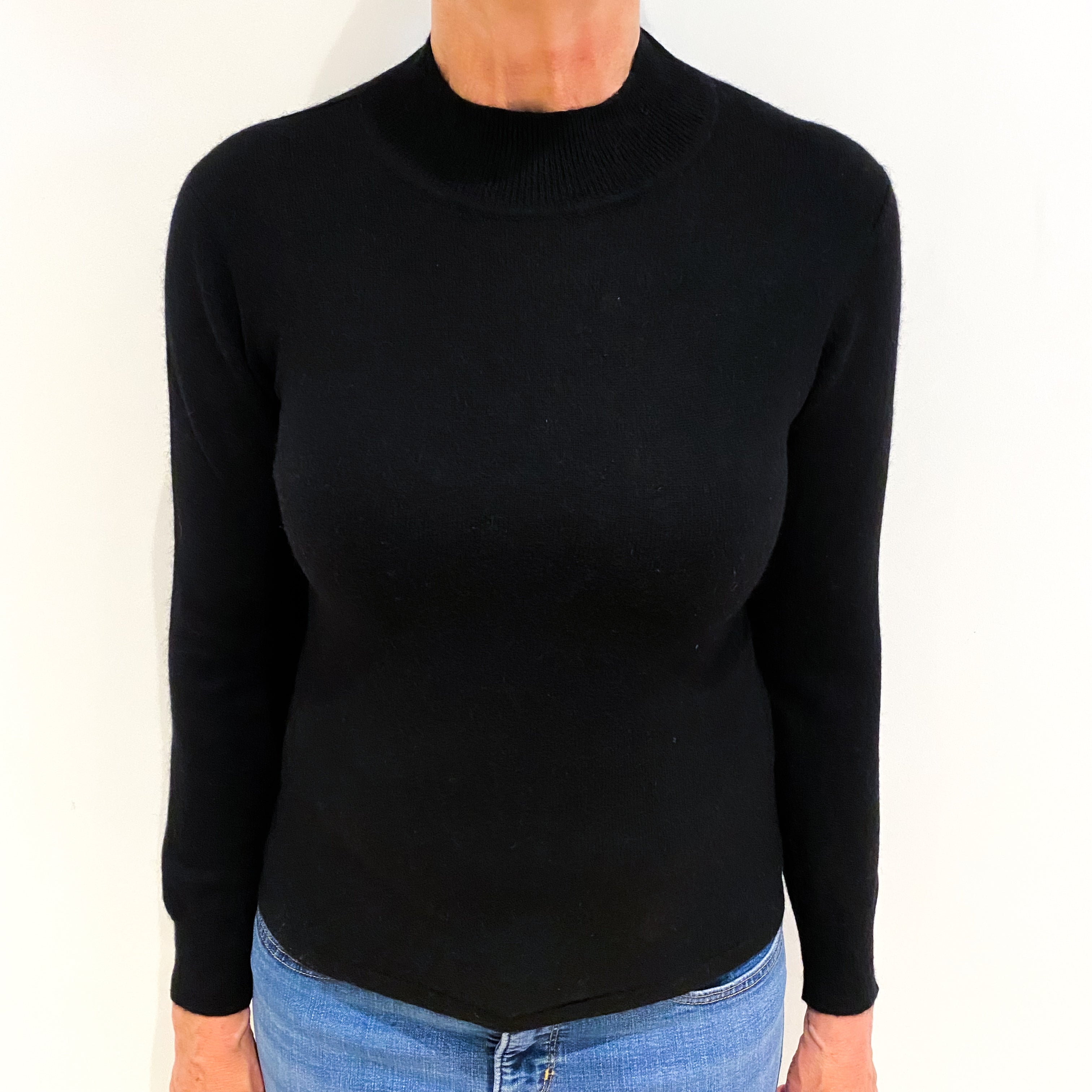 Black Cashmere Turtle Neck Jumper Medium