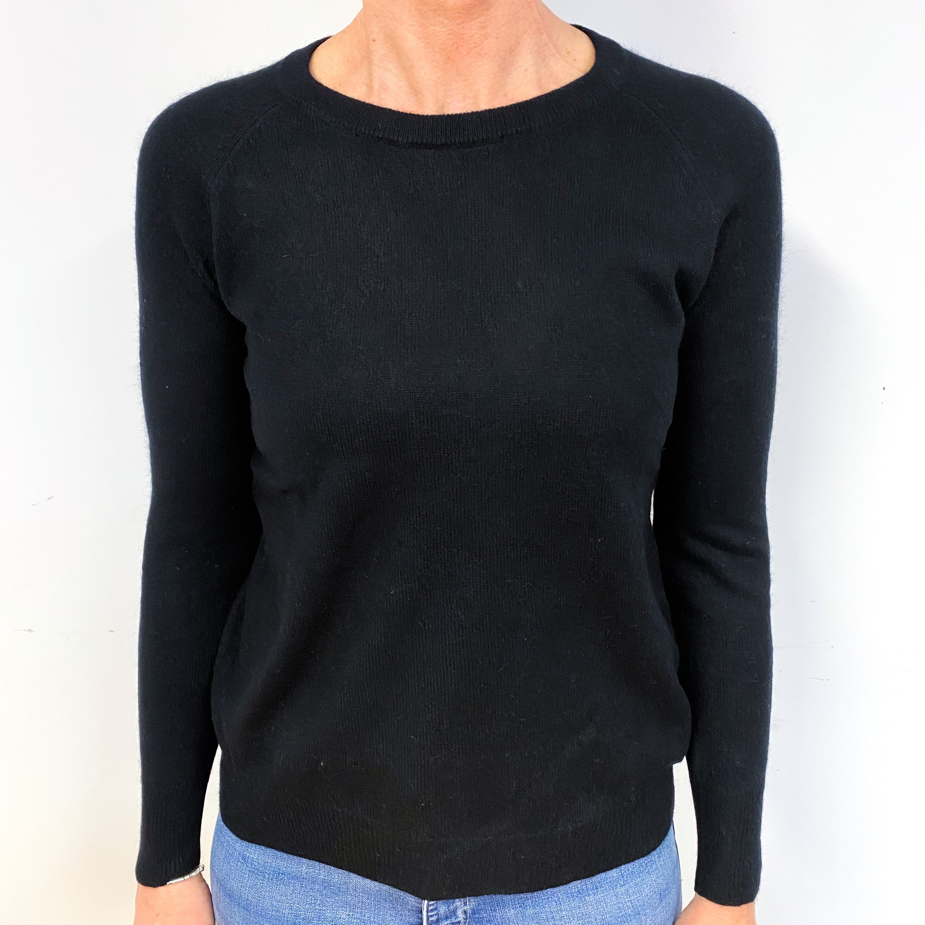 Black Cashmere Crew Neck Jumper Medium