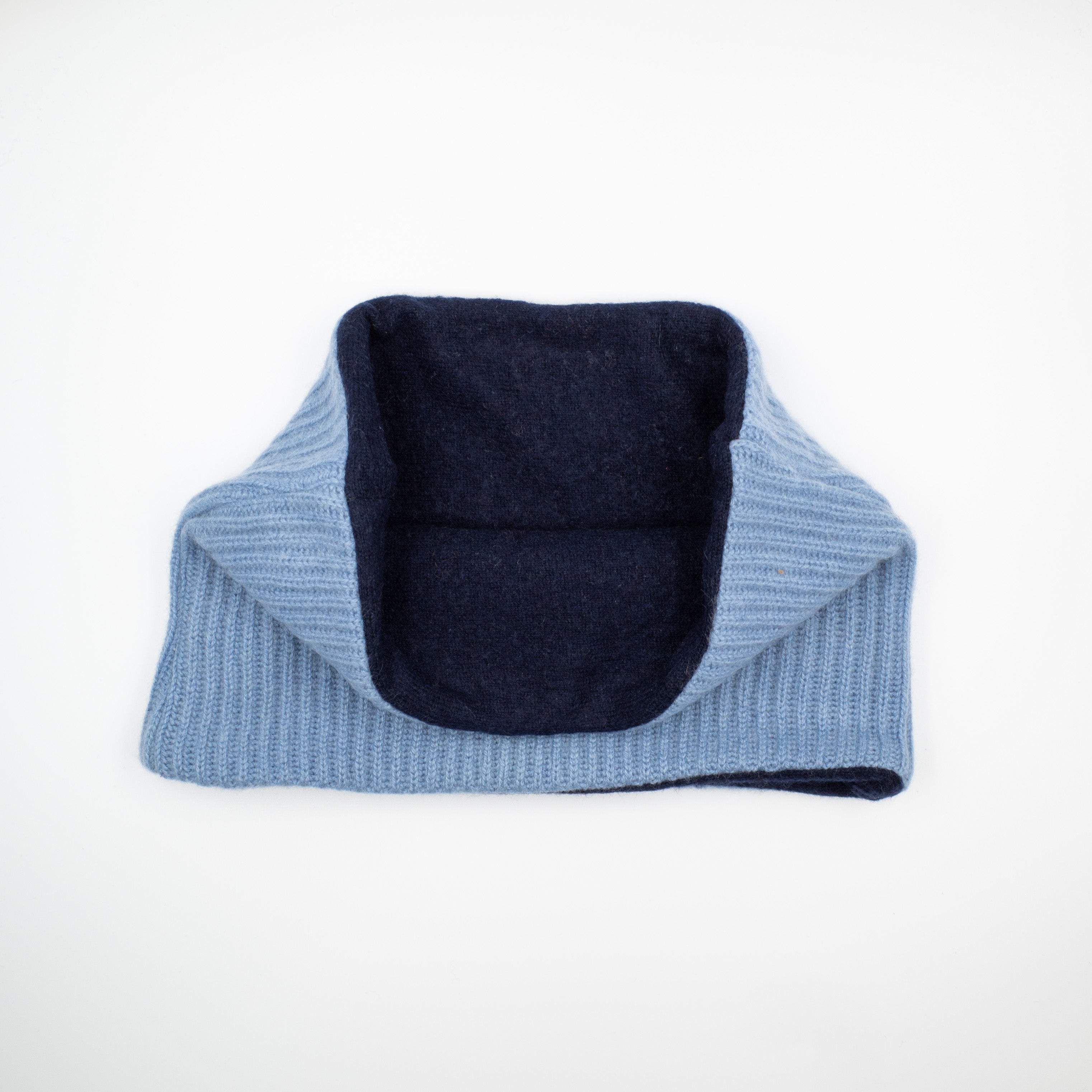 Dusky Blue Rib and Navy Neck Warmer