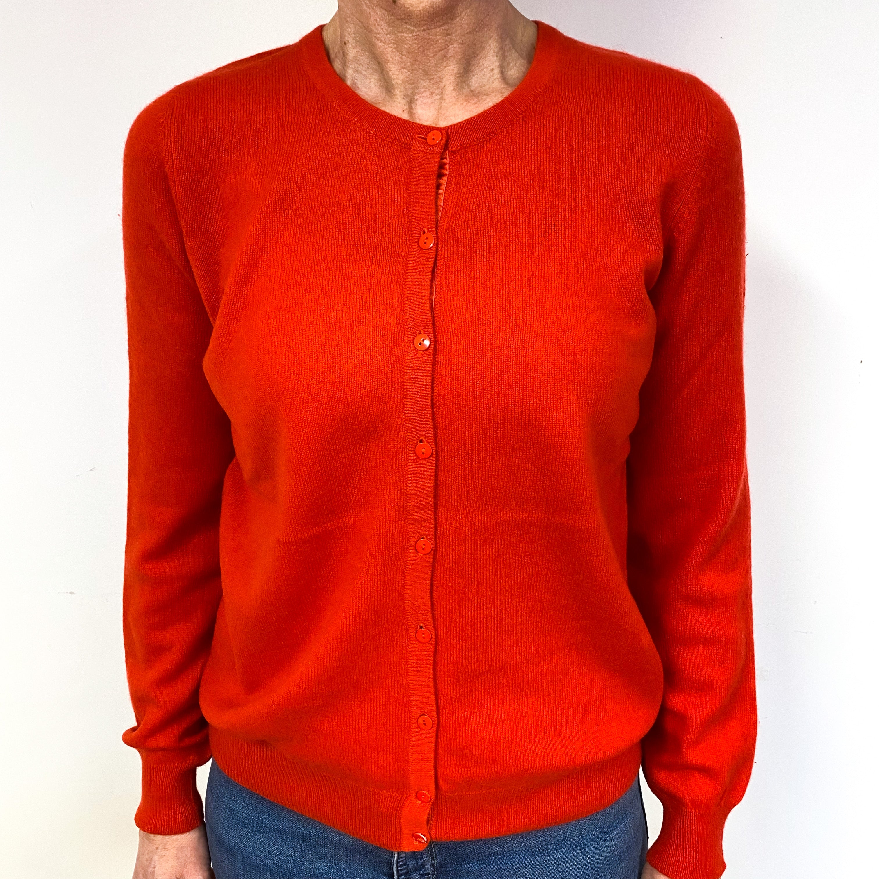 Sunburst Orange Cashmere Cardigan Medium