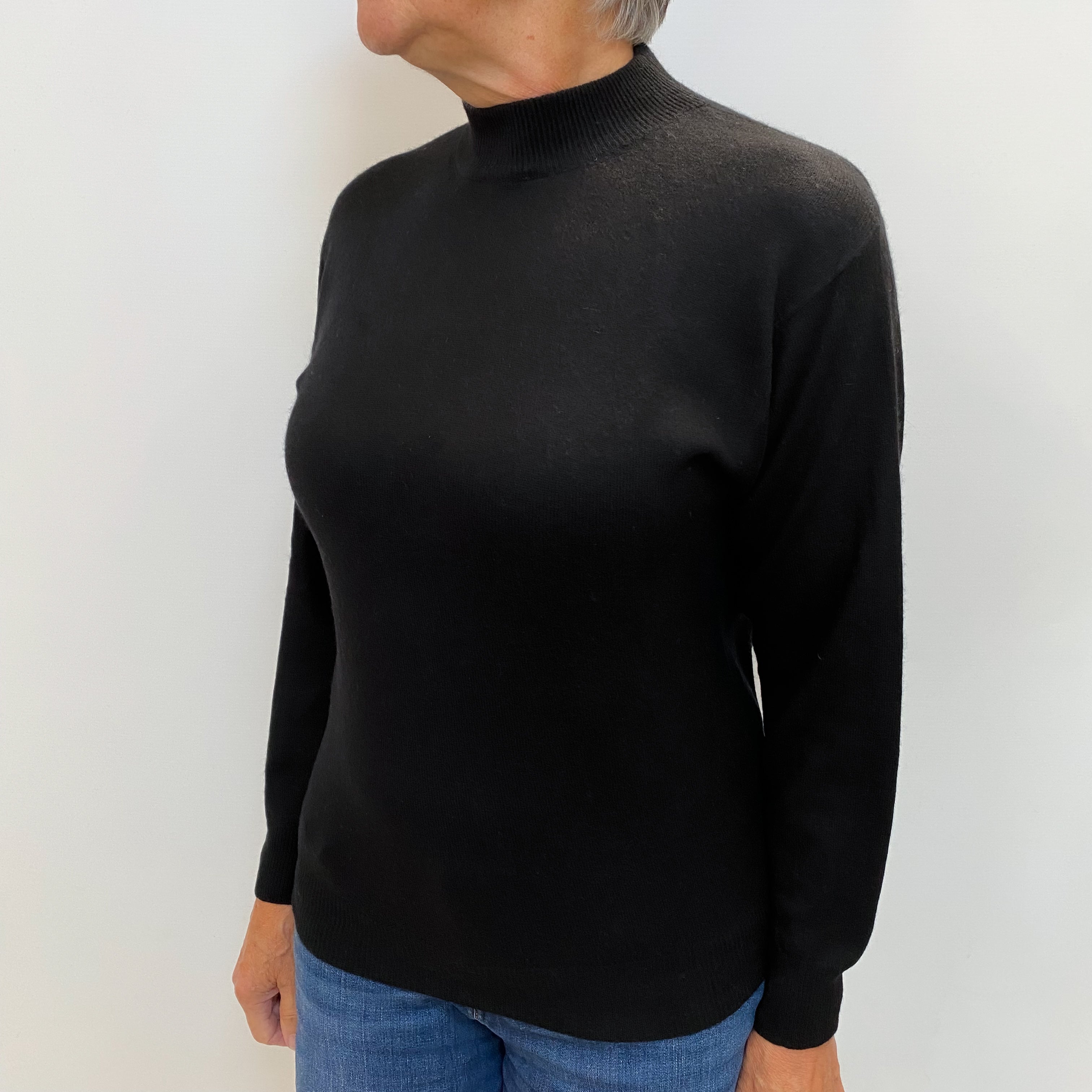 Black Cashmere Turtle Neck Jumper Medium