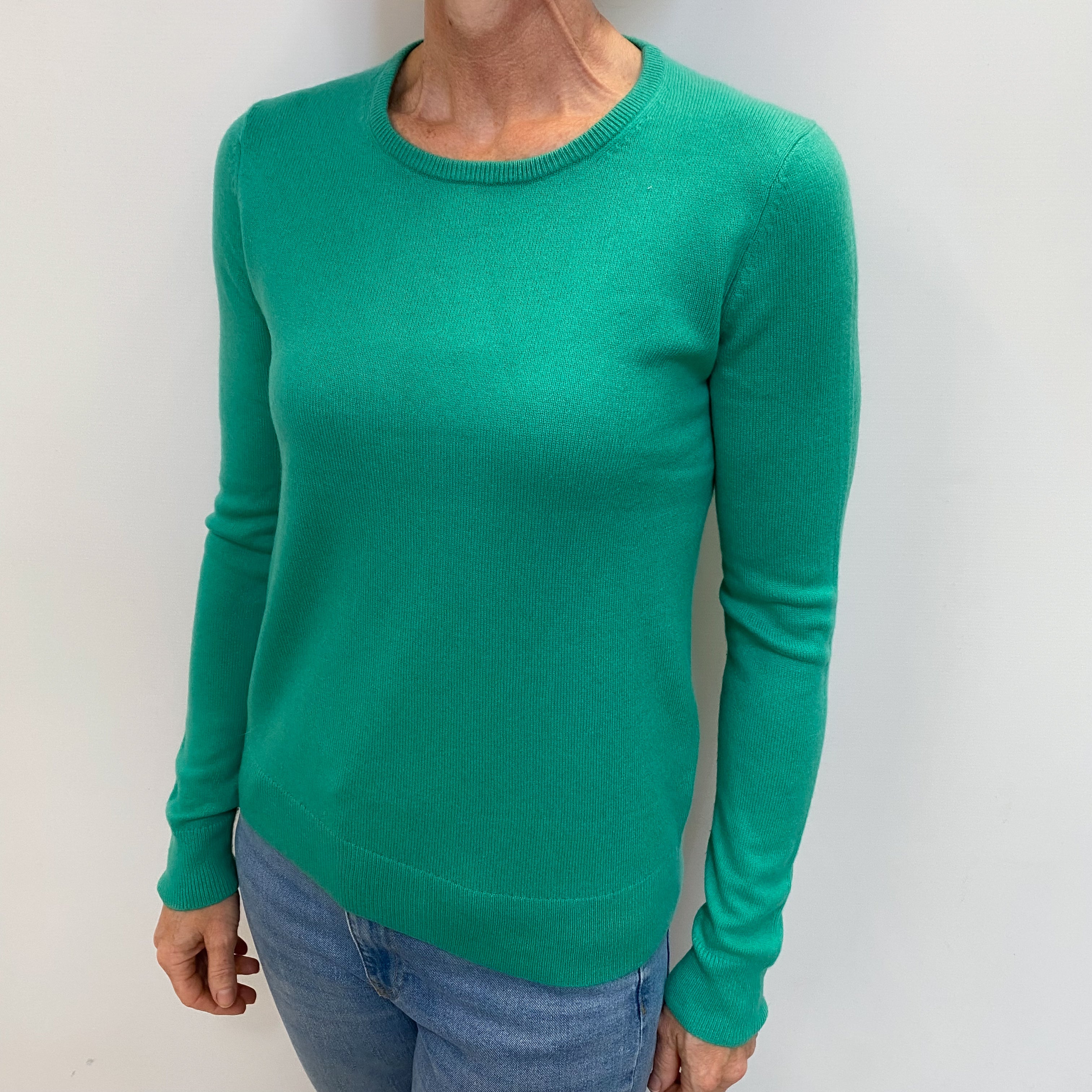 Jade Green Cashmere Crew Neck Jumper Small