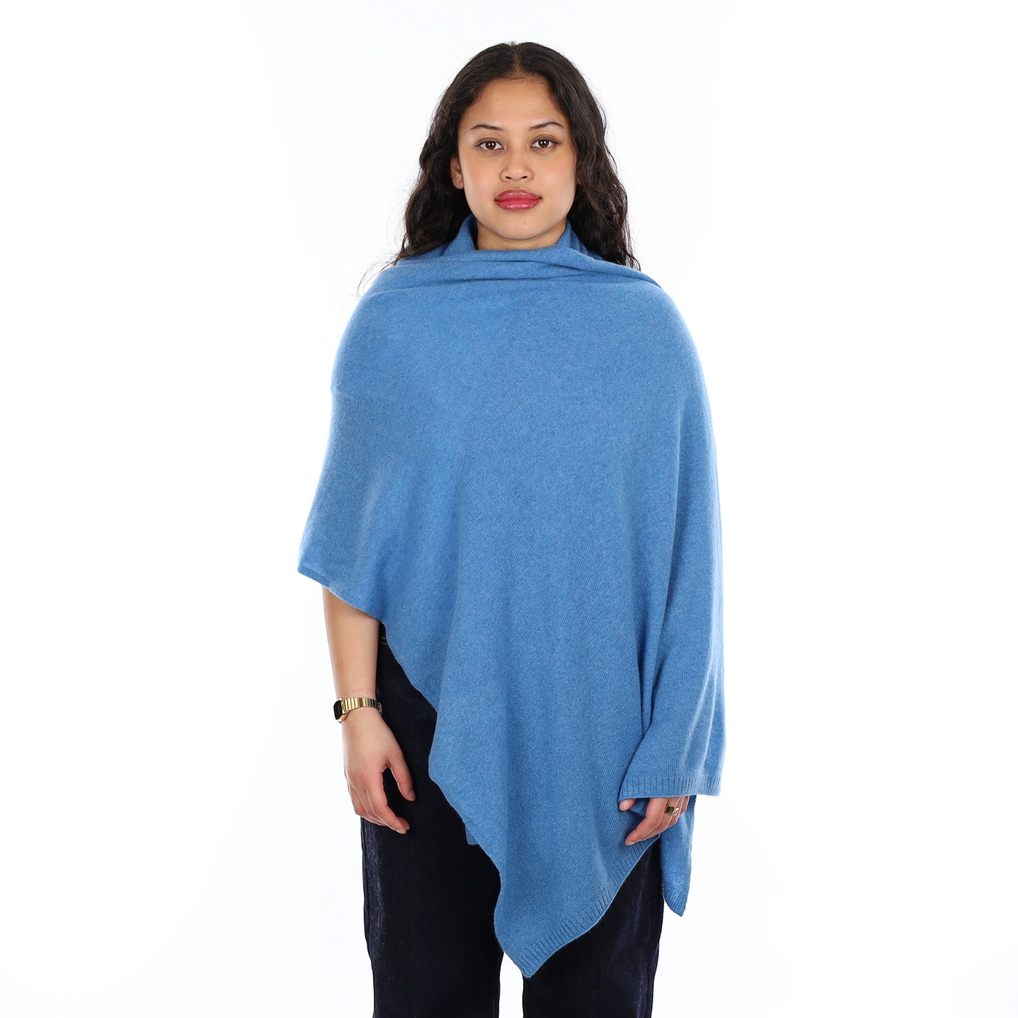 Brand New Mediterranean Blue Recycled Cashmere Wrap