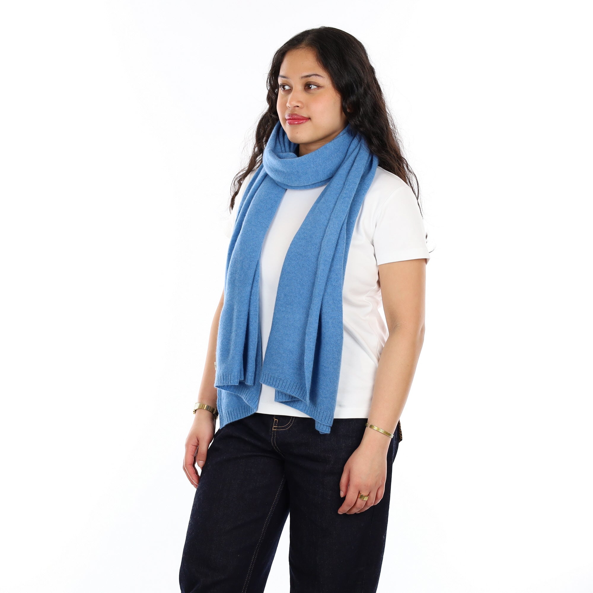 Brand New Mediterranean Blue Recycled Cashmere Wrap