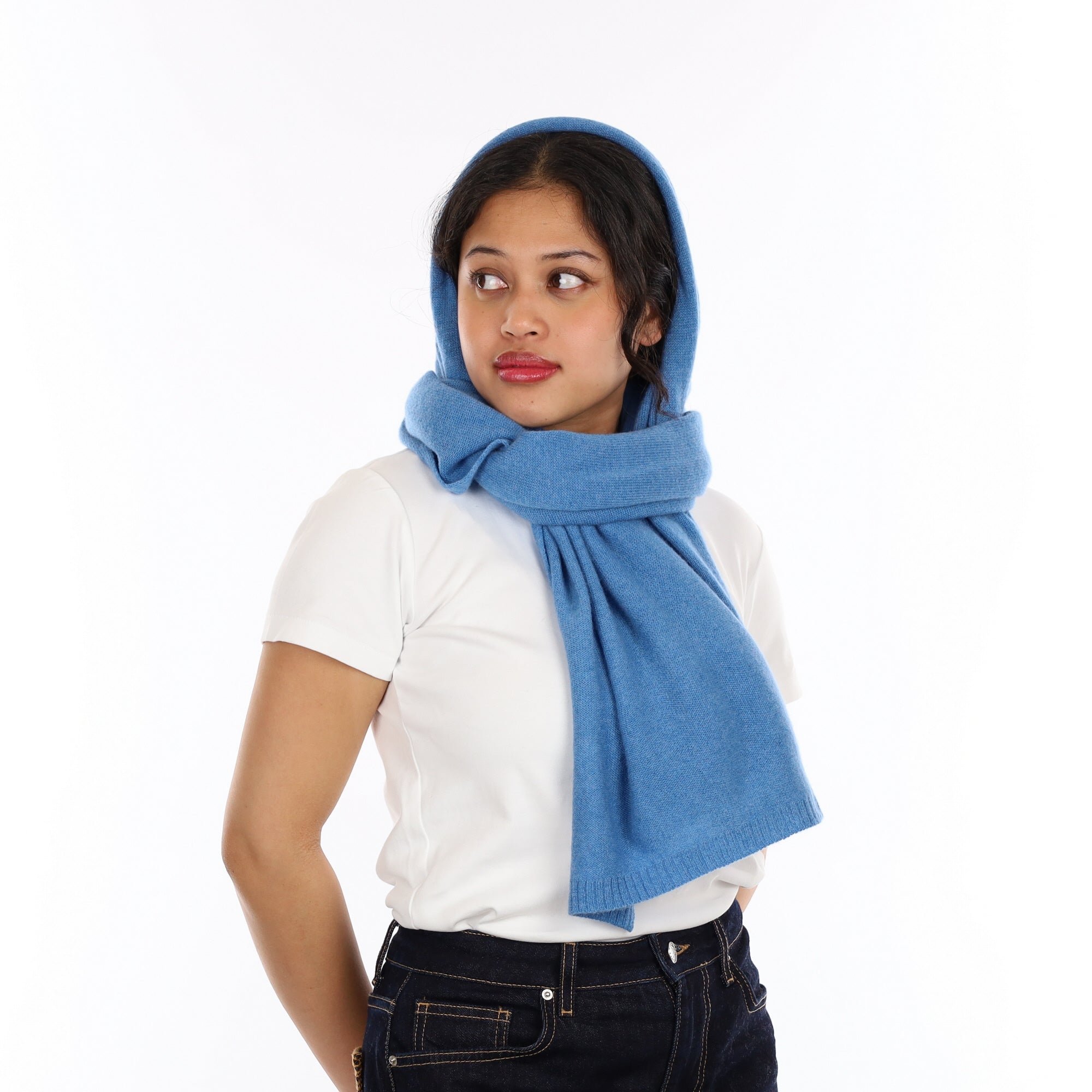 Brand New Mediterranean Blue Recycled Cashmere Wrap