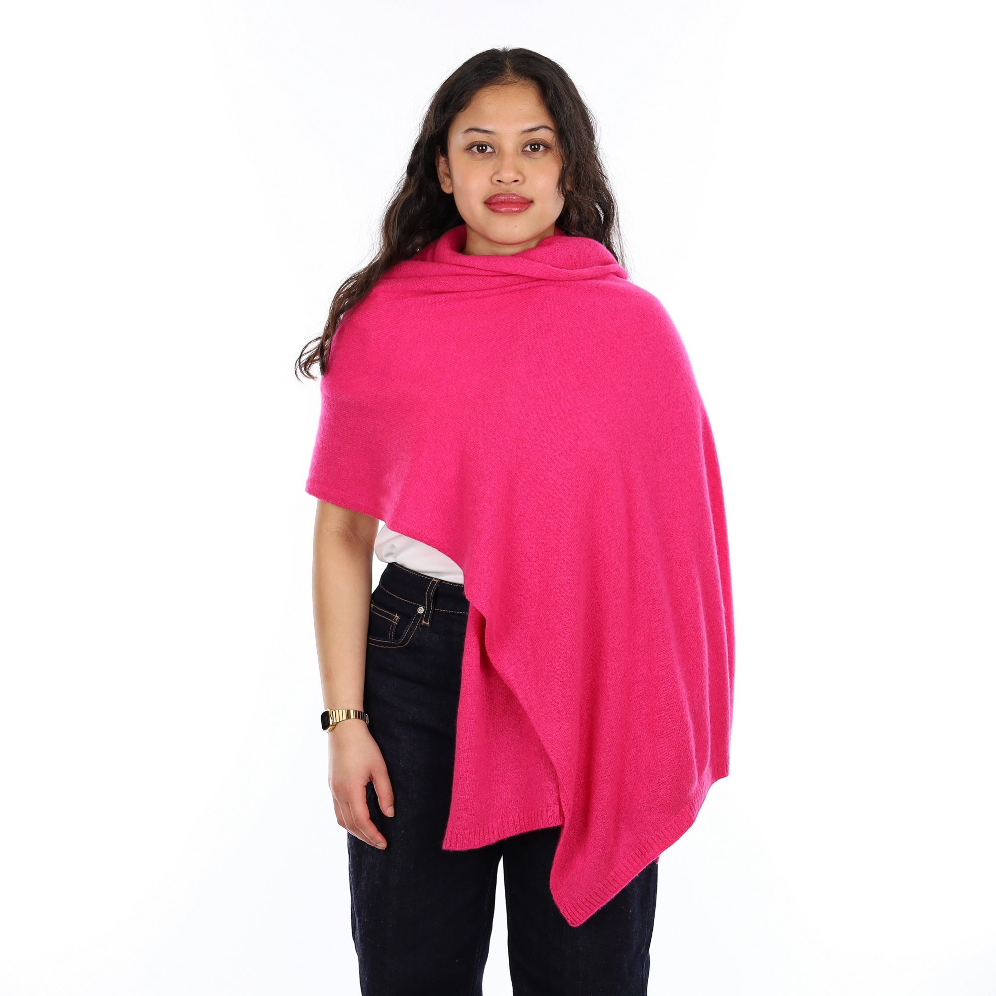 Brand New Hot Pink Recycled Cashmere Wrap