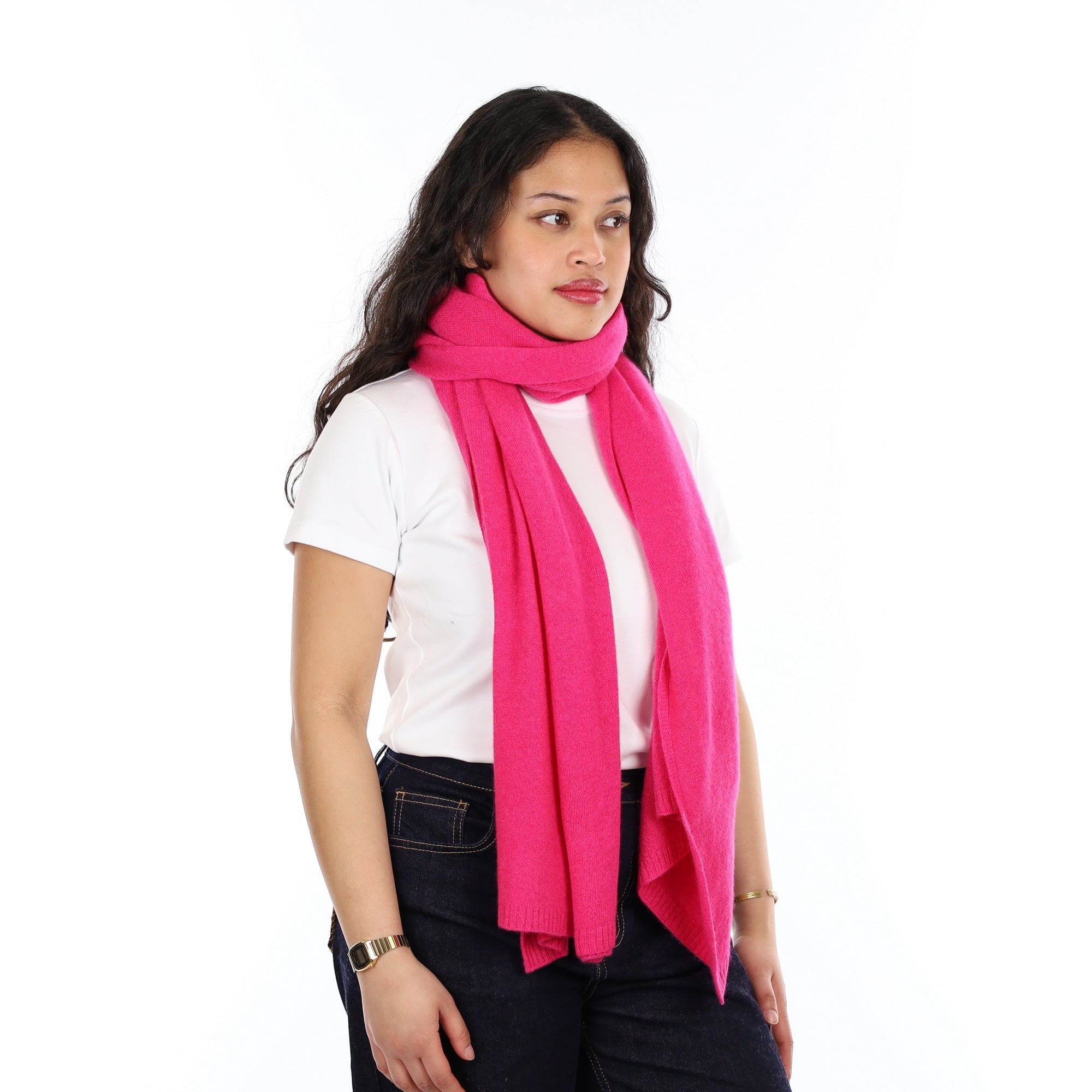 Brand New Hot Pink Recycled Cashmere Wrap