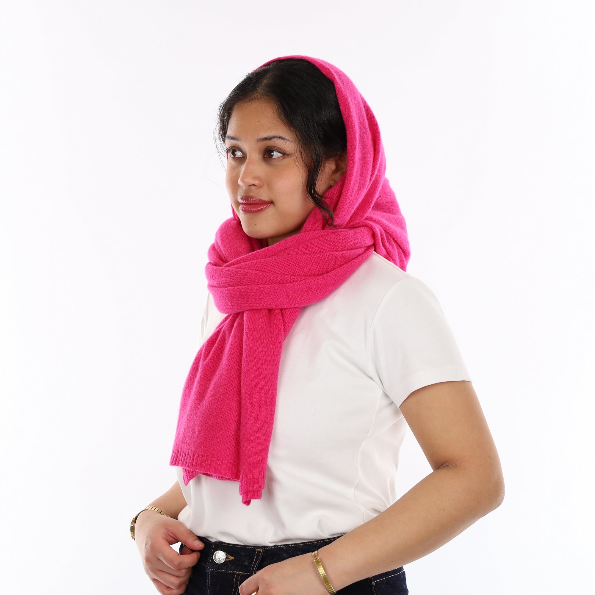 Brand New Hot Pink Recycled Cashmere Wrap