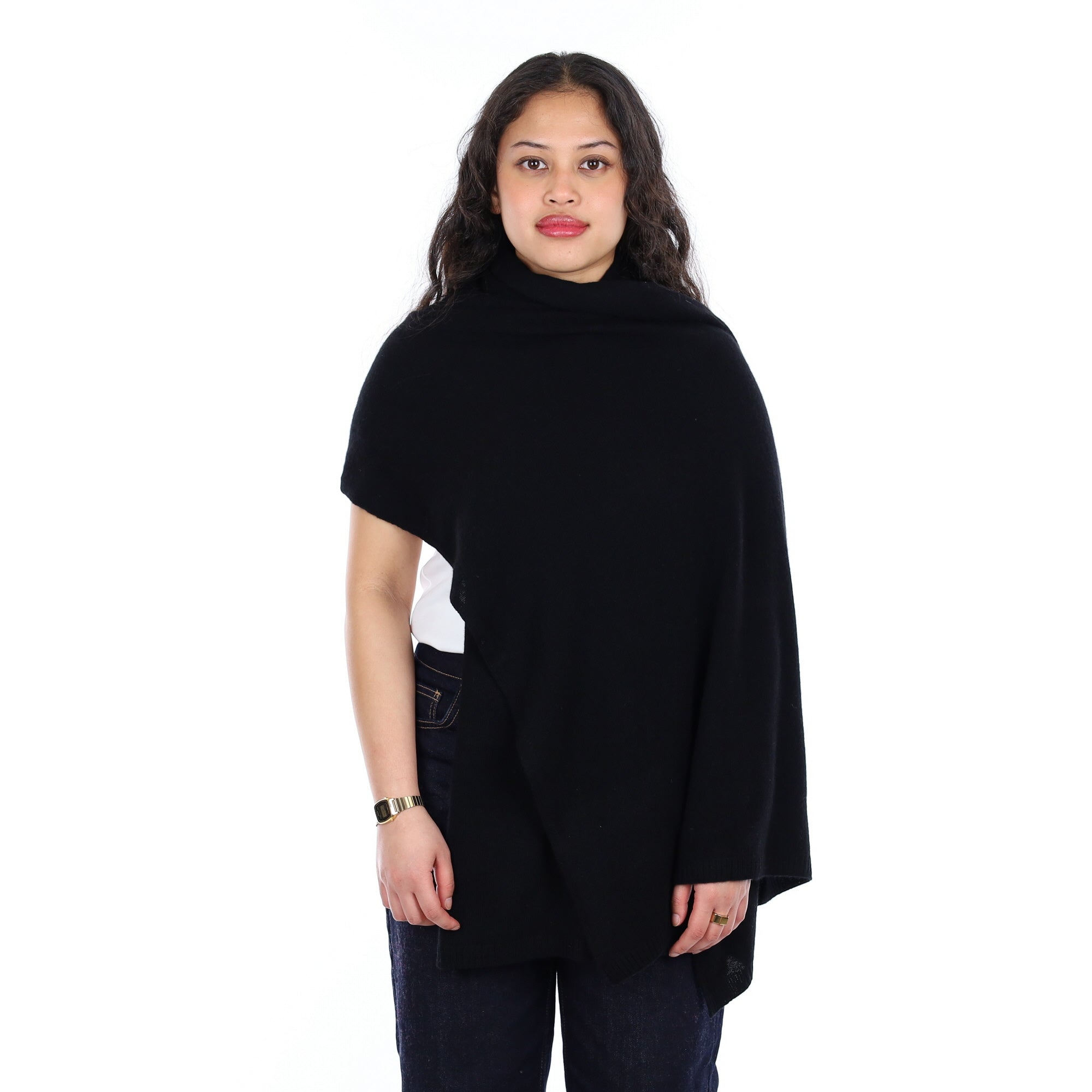 Brand New Black Recycled Cashmere Wrap