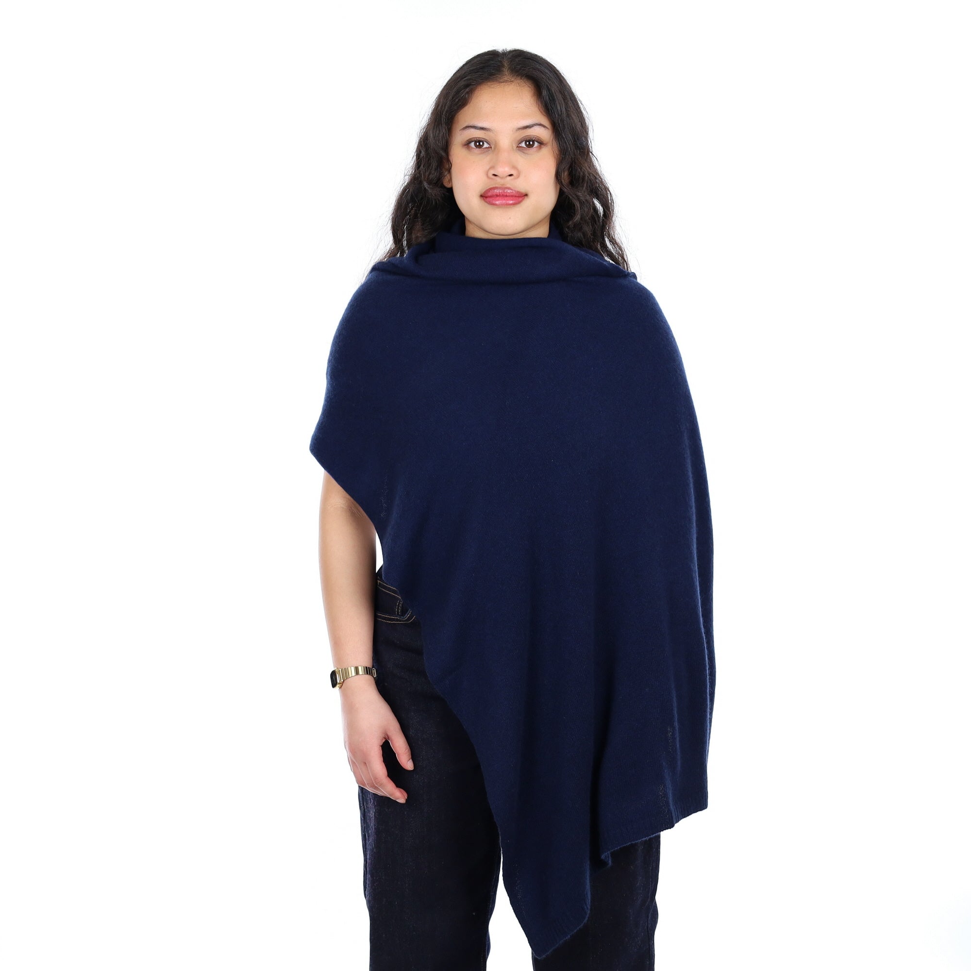 Brand New Dark Navy Recycled Cashmere Wrap