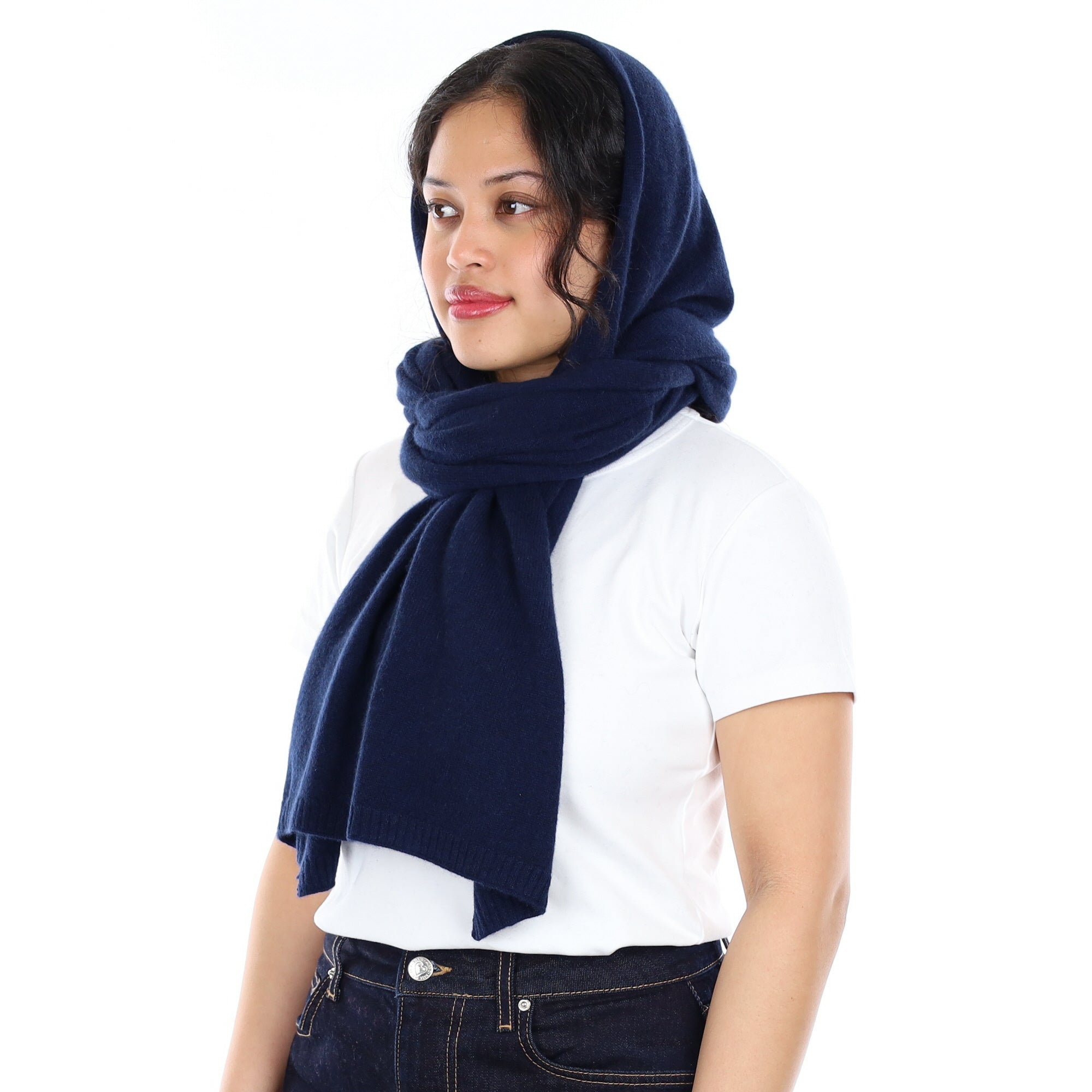 Brand New Dark Navy Recycled Cashmere Wrap