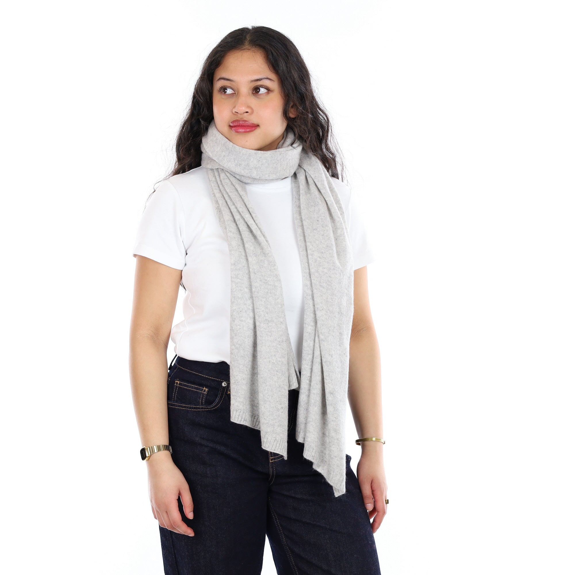 Brand New Mist Grey Recycled Cashmere Wrap