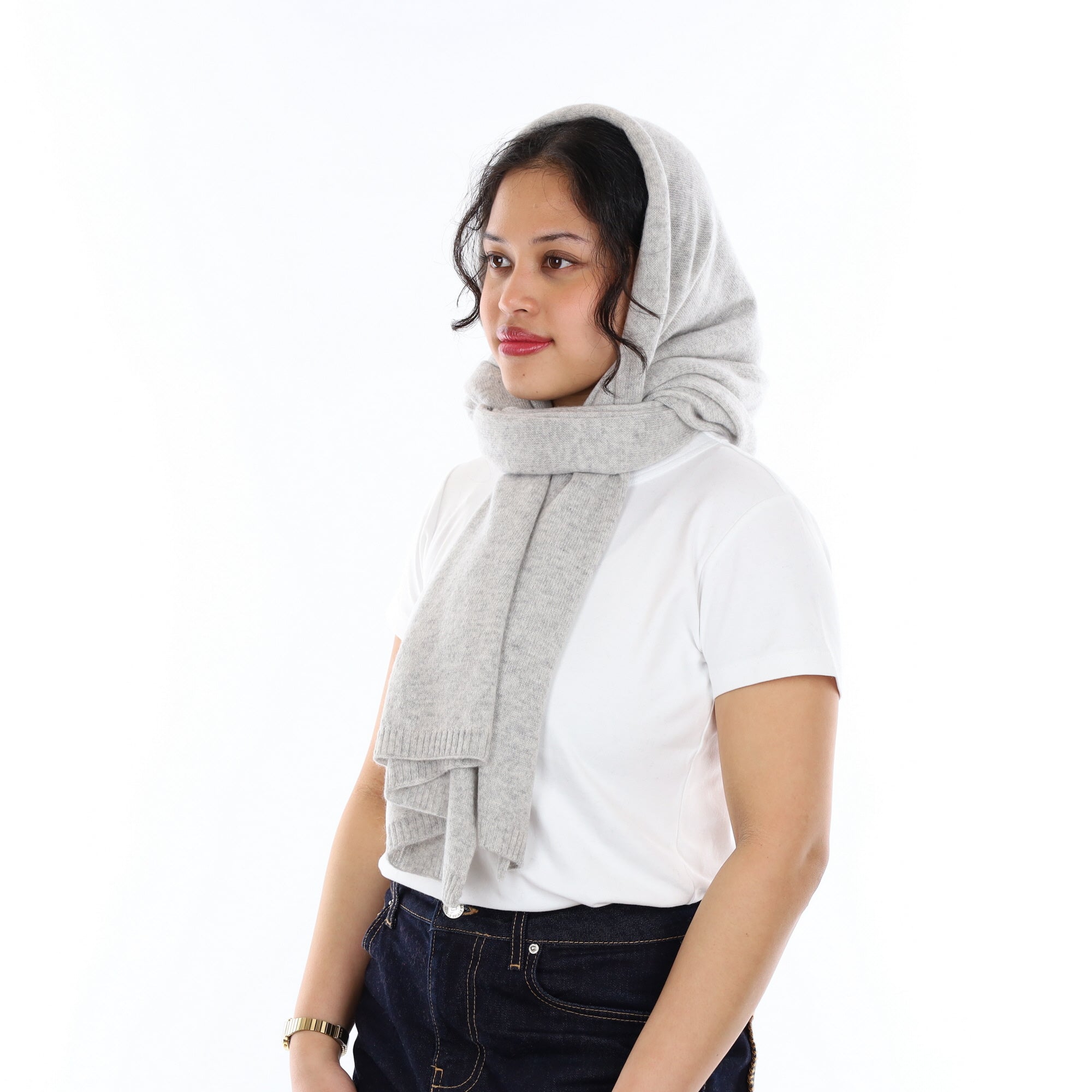 Brand New Mist Grey Recycled Cashmere Wrap