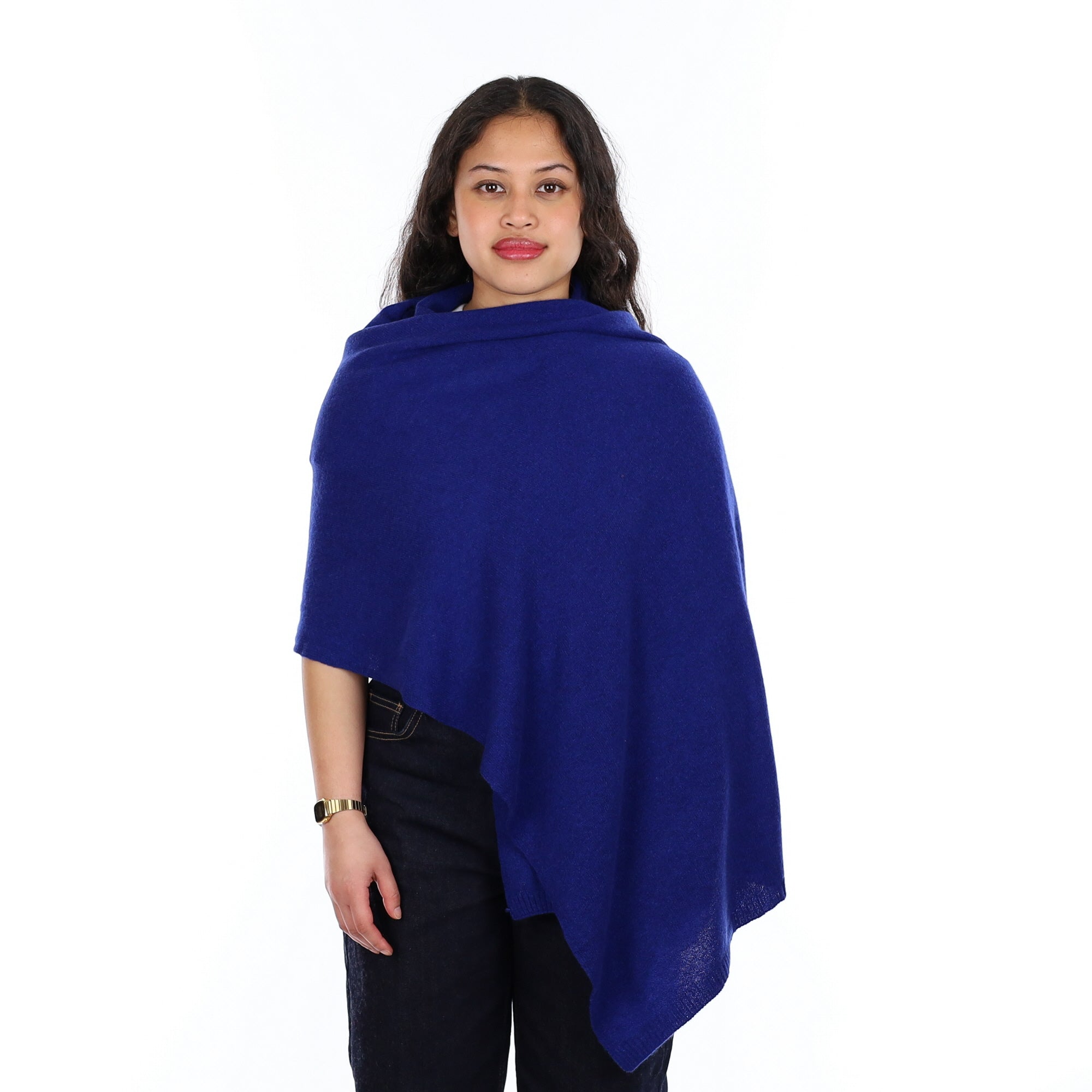 Brand New Lapis Blue Recycled Cashmere Wrap