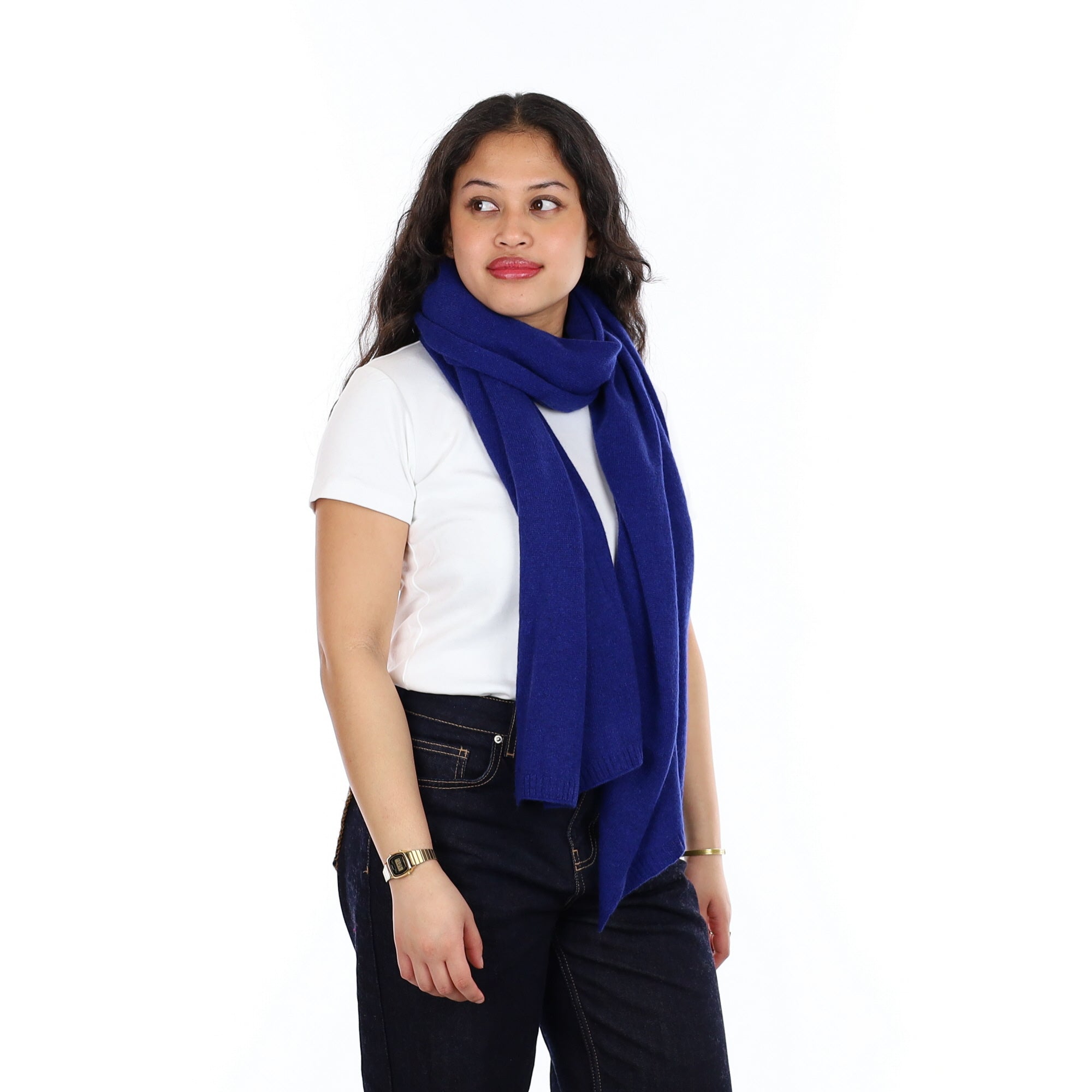 Brand New Lapis Blue Recycled Cashmere Wrap