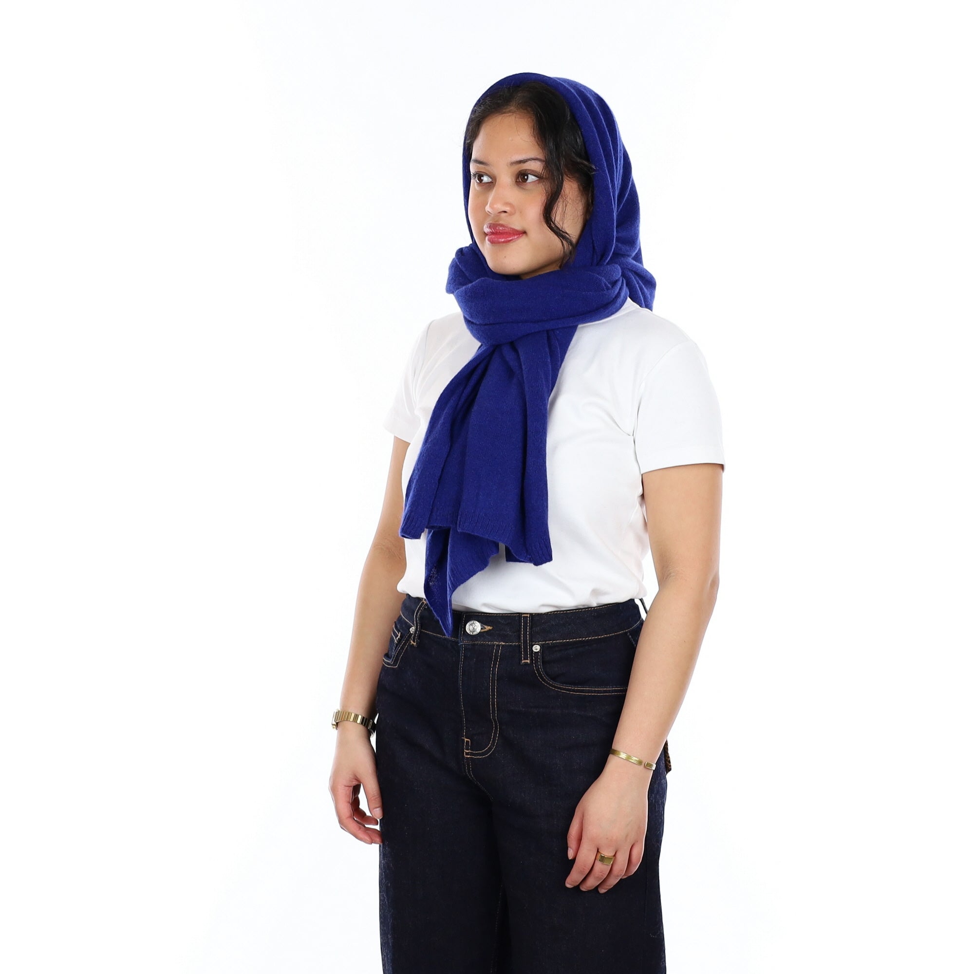 Brand New Lapis Blue Recycled Cashmere Wrap