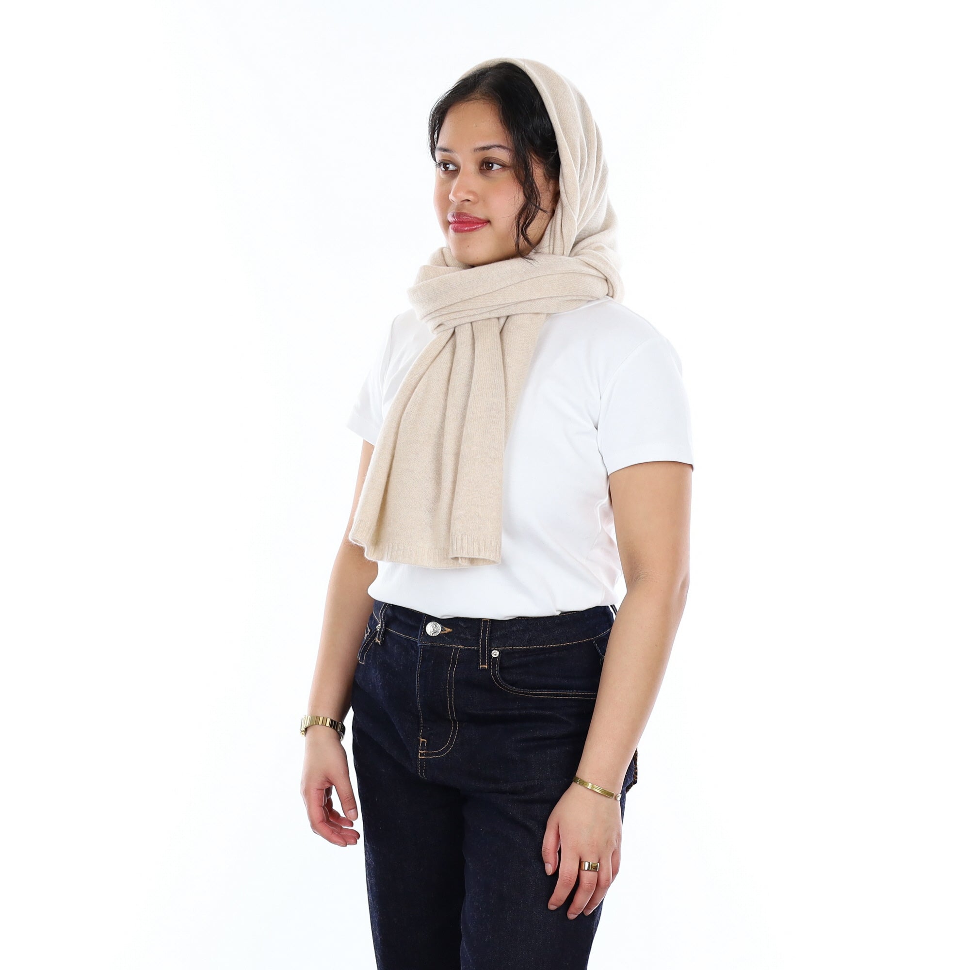 Brand New Sand Beige Recycled Cashmere Wrap