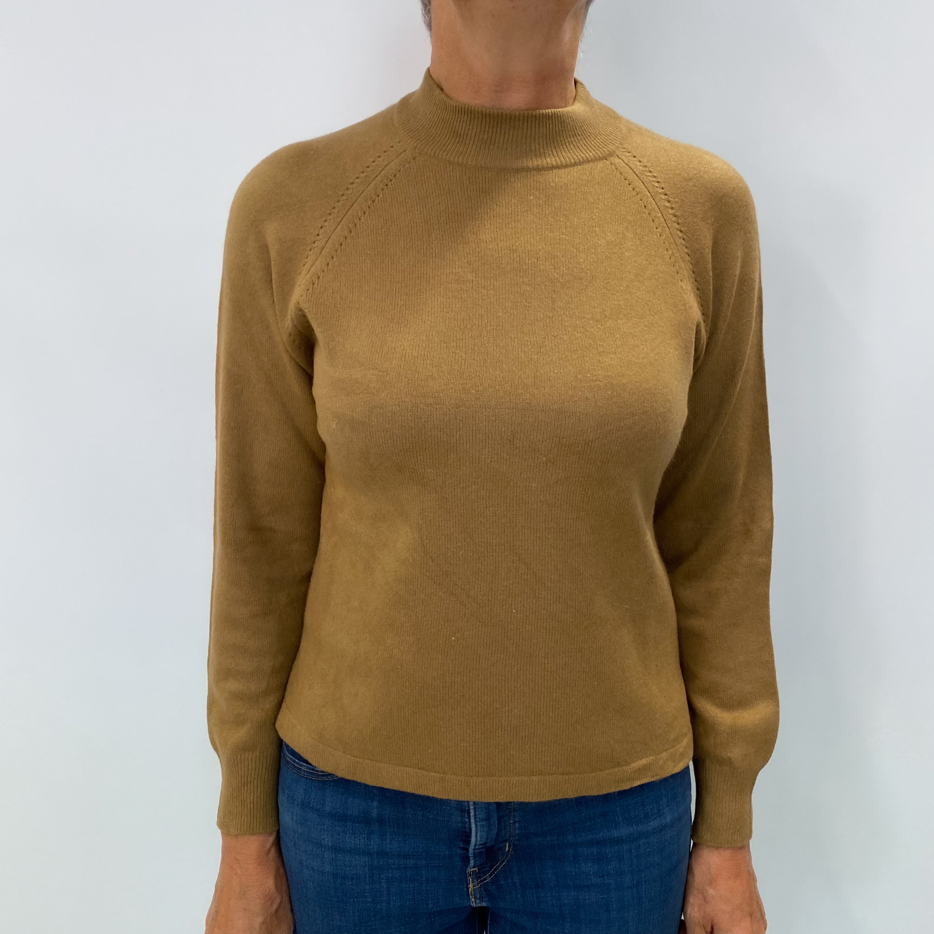 Toffee Brown Cashmere Turtle Neck Jumper Medium