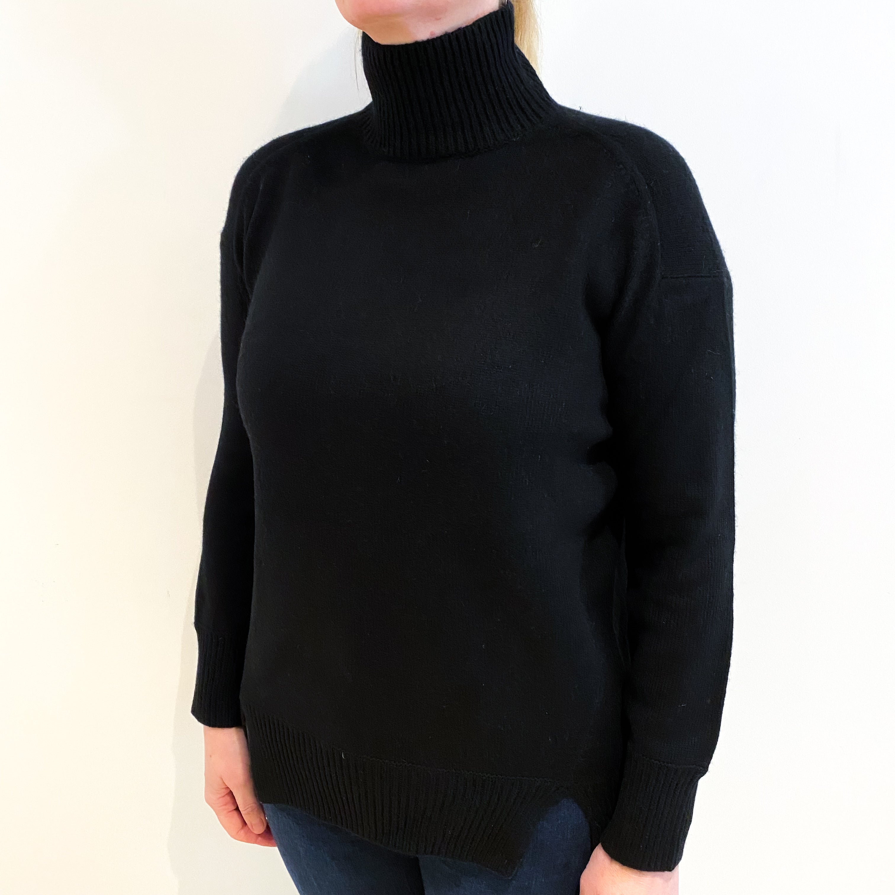 Vince Black Cashmere Turtle Neck Jumper Large