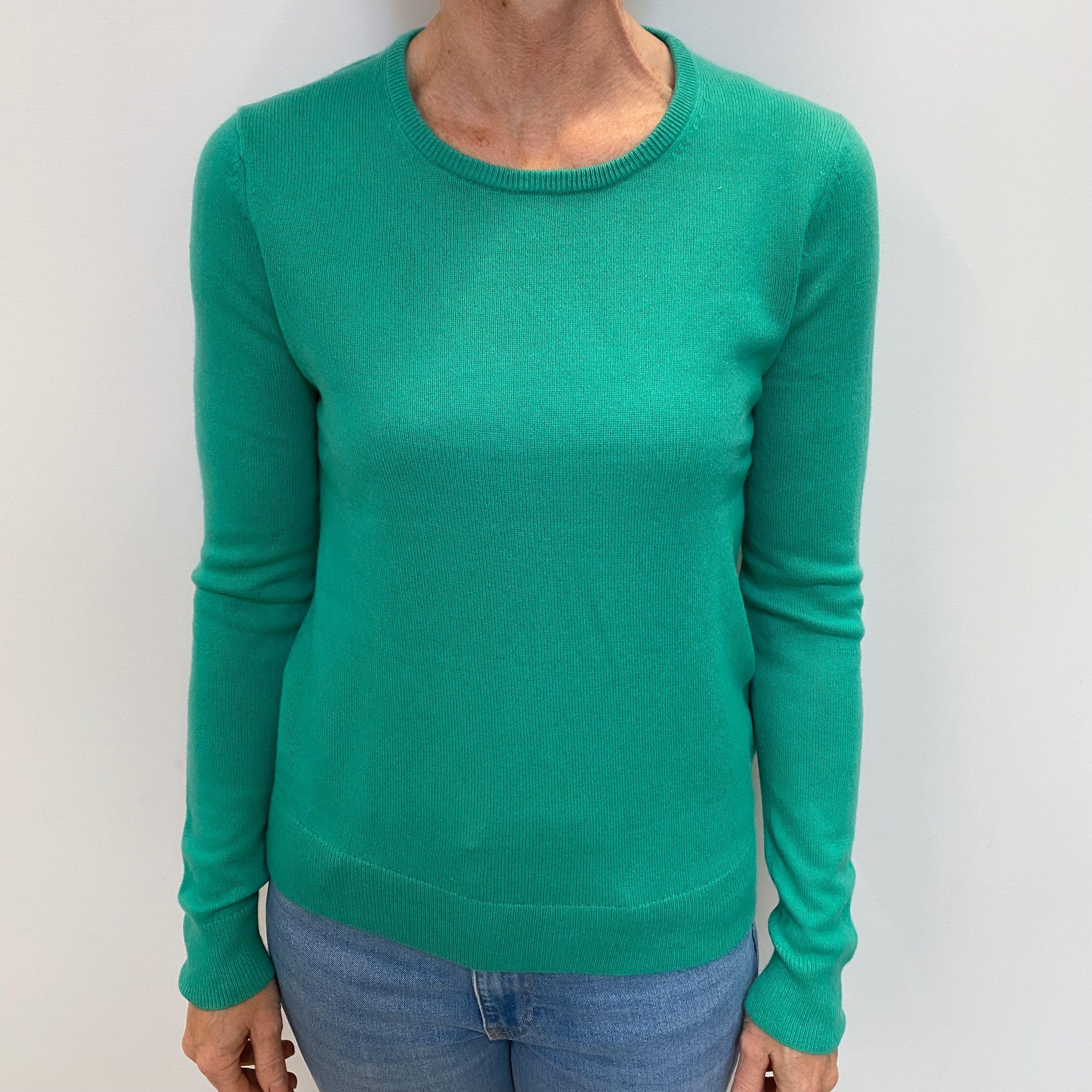 Jade Green Cashmere Crew Neck Jumper Small