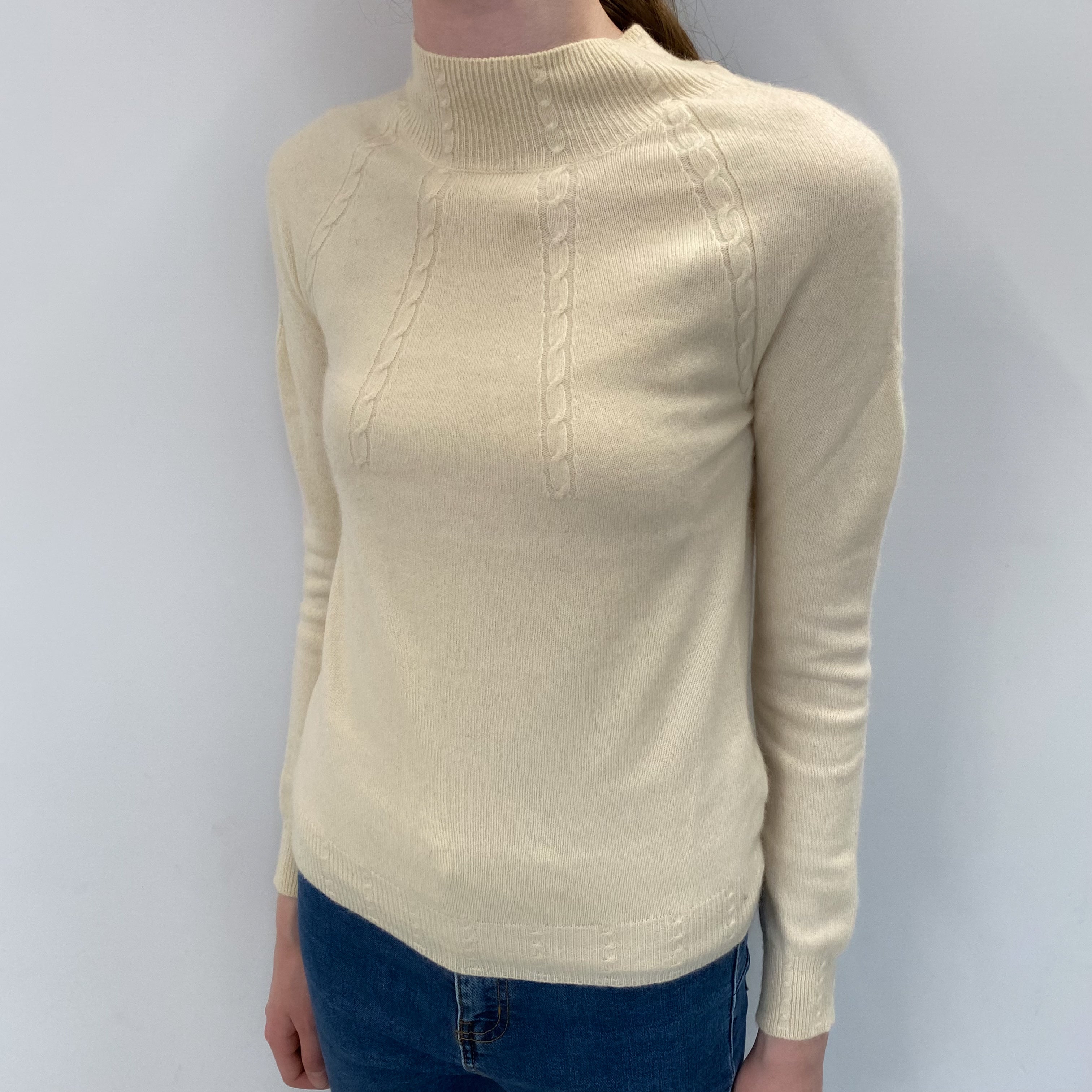 Cream Cashmere Turtle Neck Jumper Extra Small